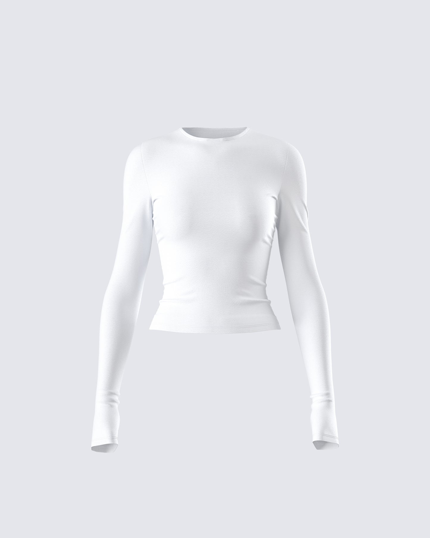 Vivi White Jersey Long Sleeve Top