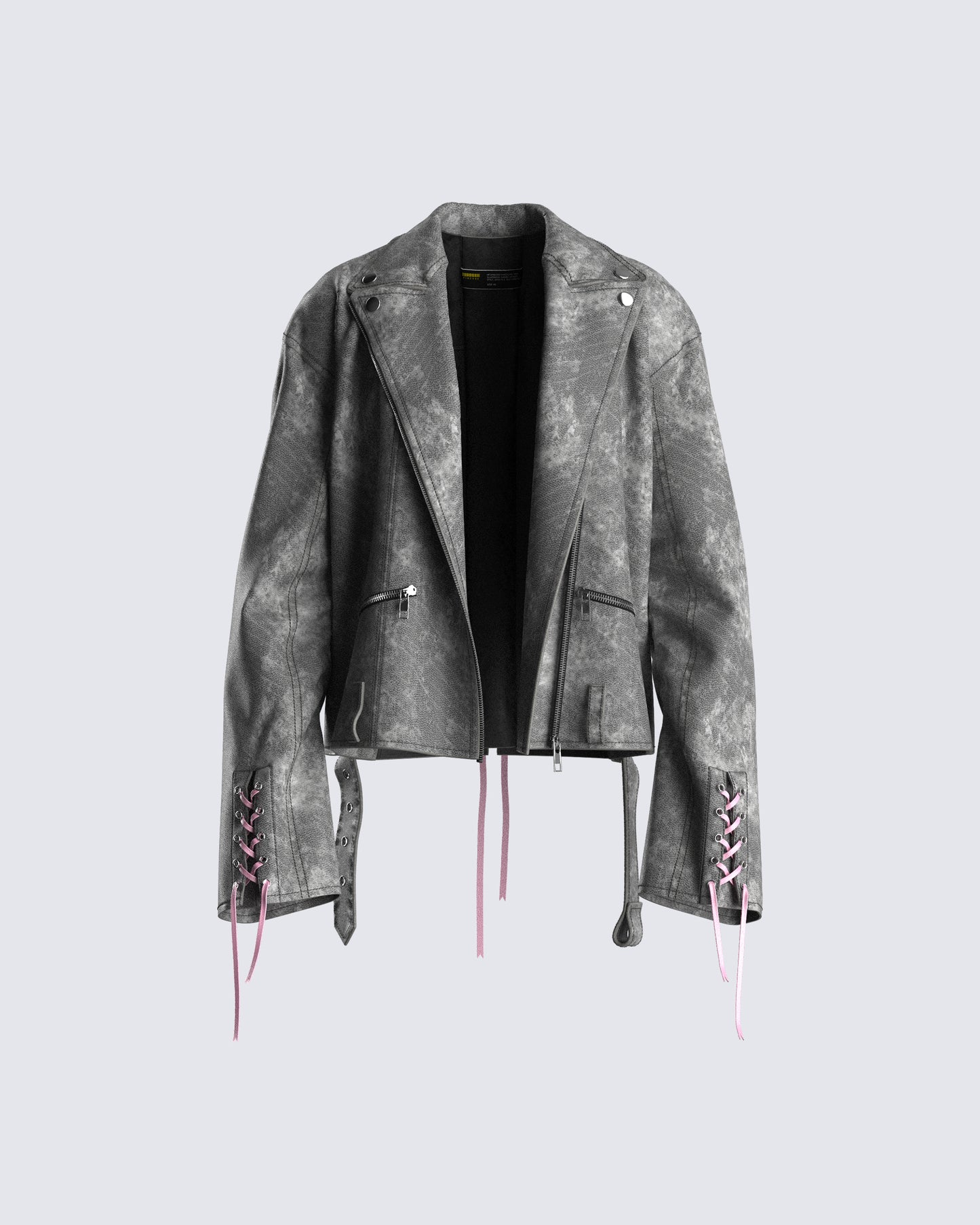 Nancy Black Vegan Leather Jacket 3d product front