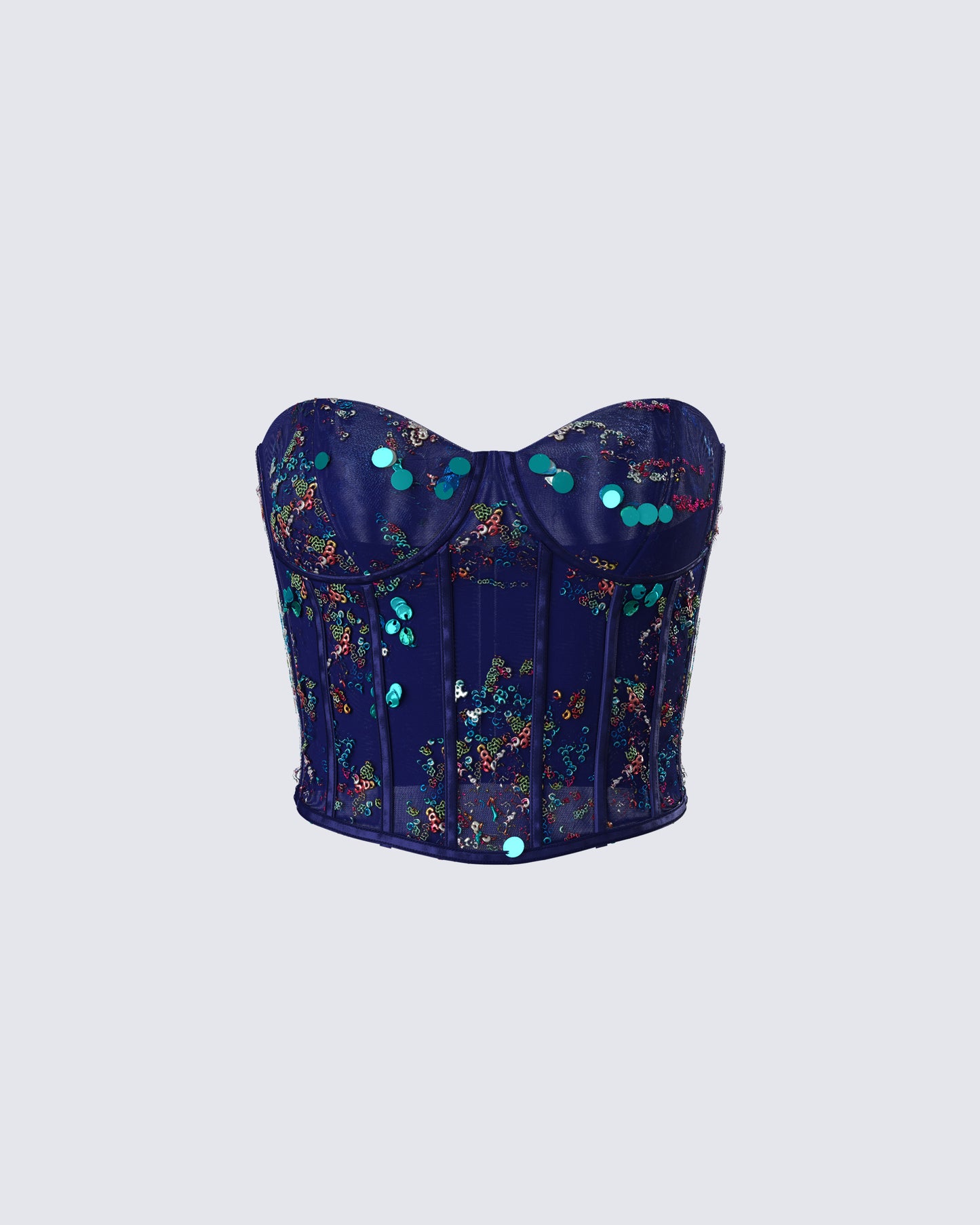 Jadira Blue Sequin Corset Top product front
