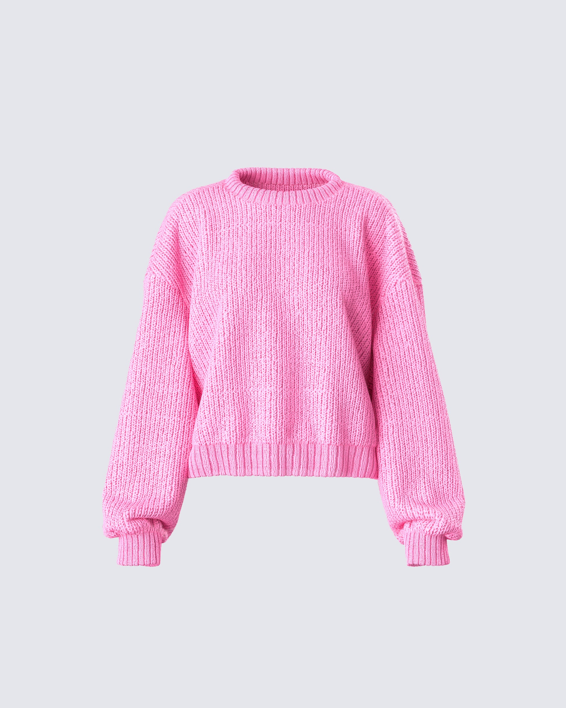 Kiera Pink Chunky Sweater Top product front