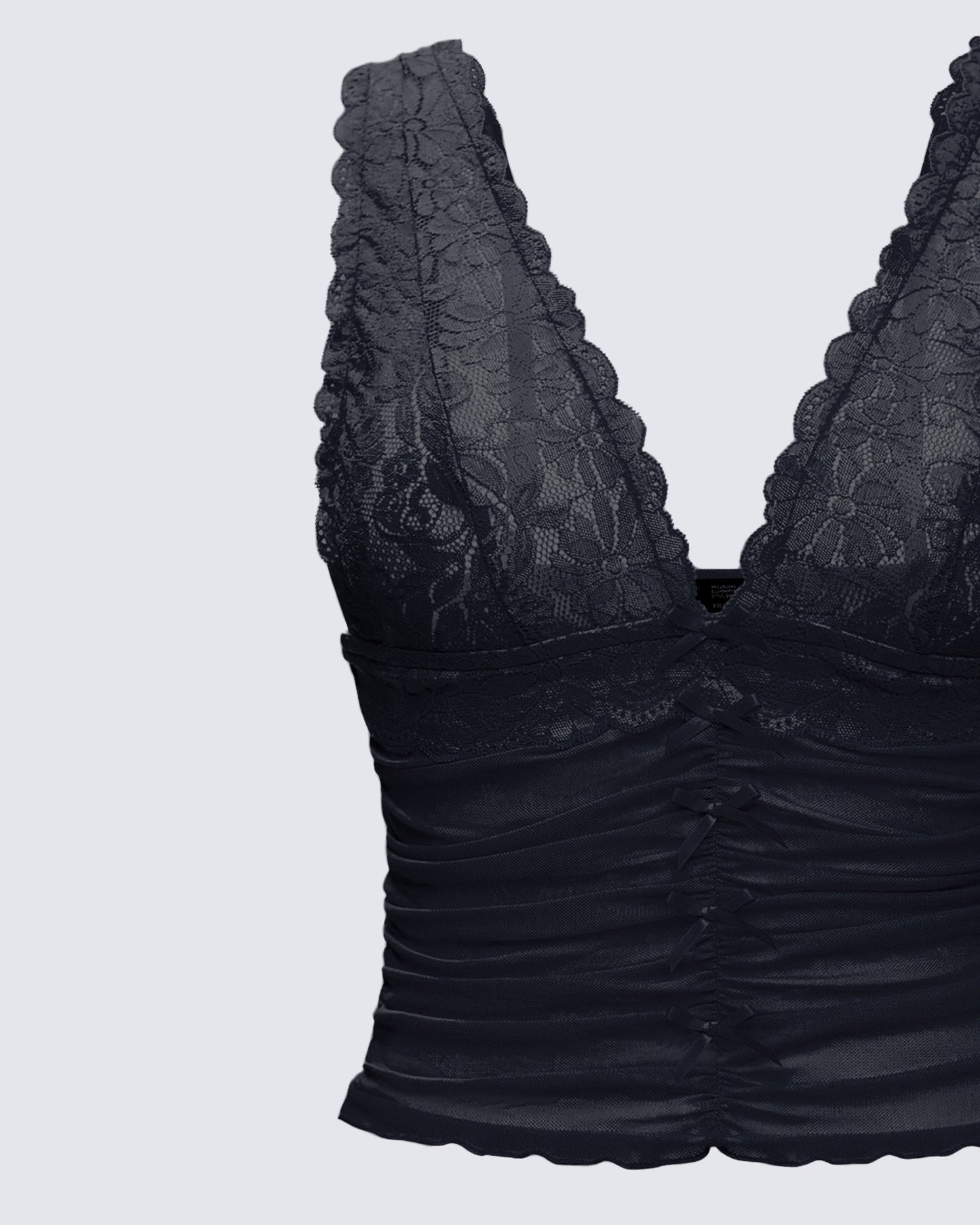 Hyacinth Black Floral Bow Detail Top