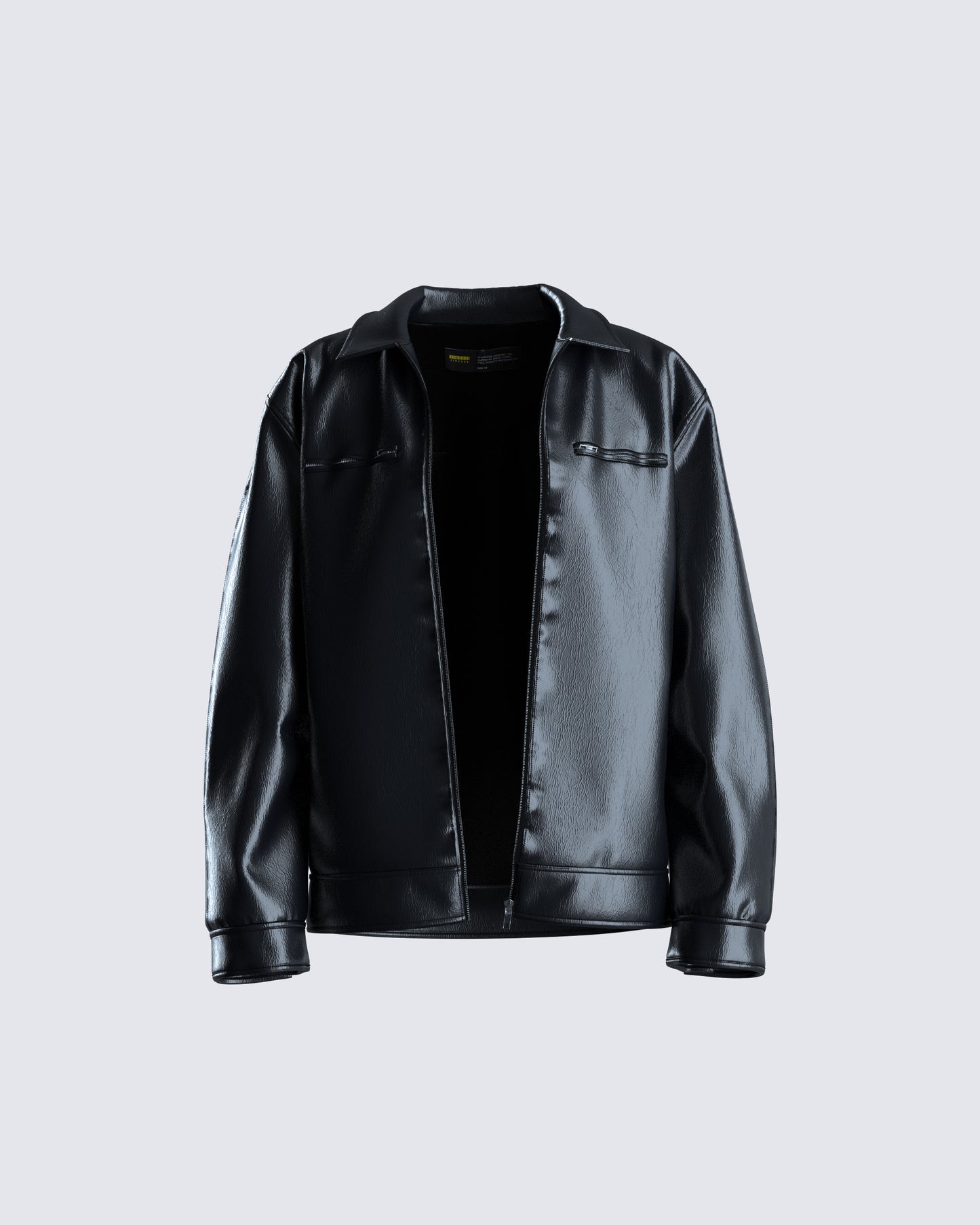 Dove Black Faux Leather Jacket product front