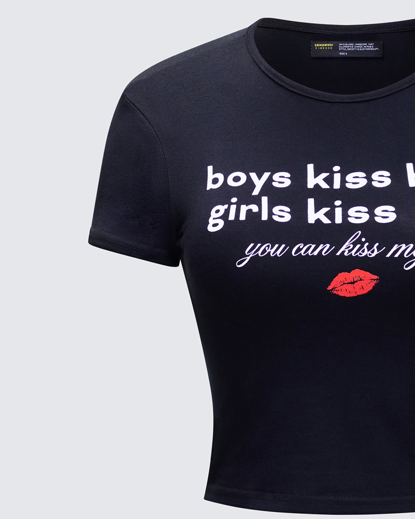 Hema Black Slogan Baby Tee