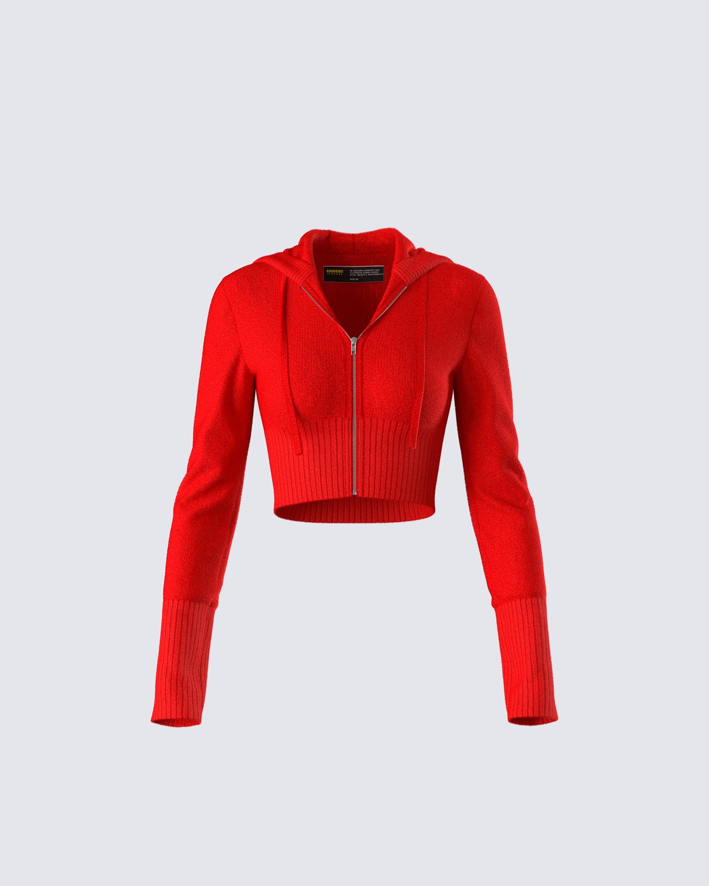 Alyssa Red Knit Cropped Jacket product front