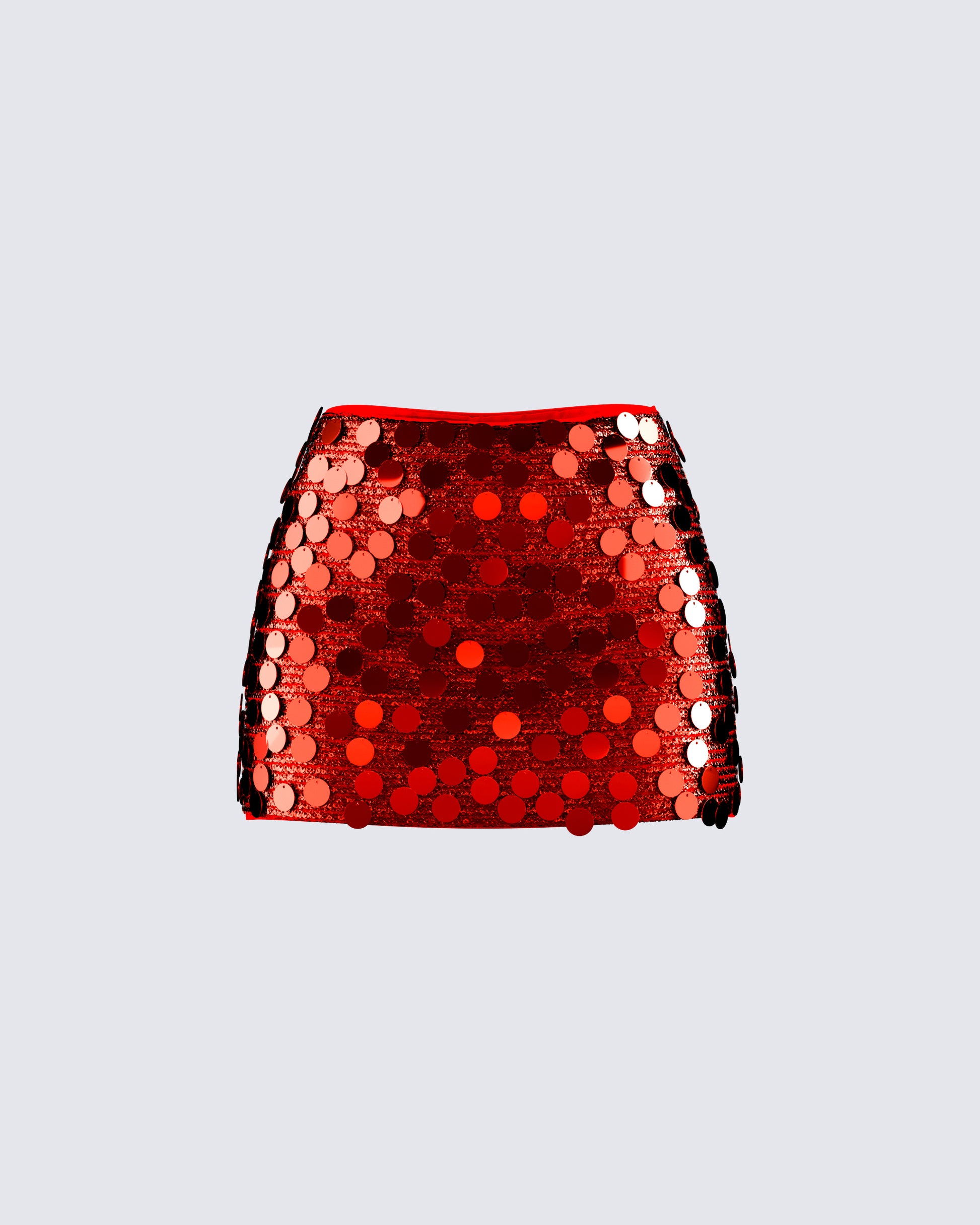 Philo Red Sequin Mini Skirt product front