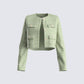 Tess Green Tweed Crop Jacket