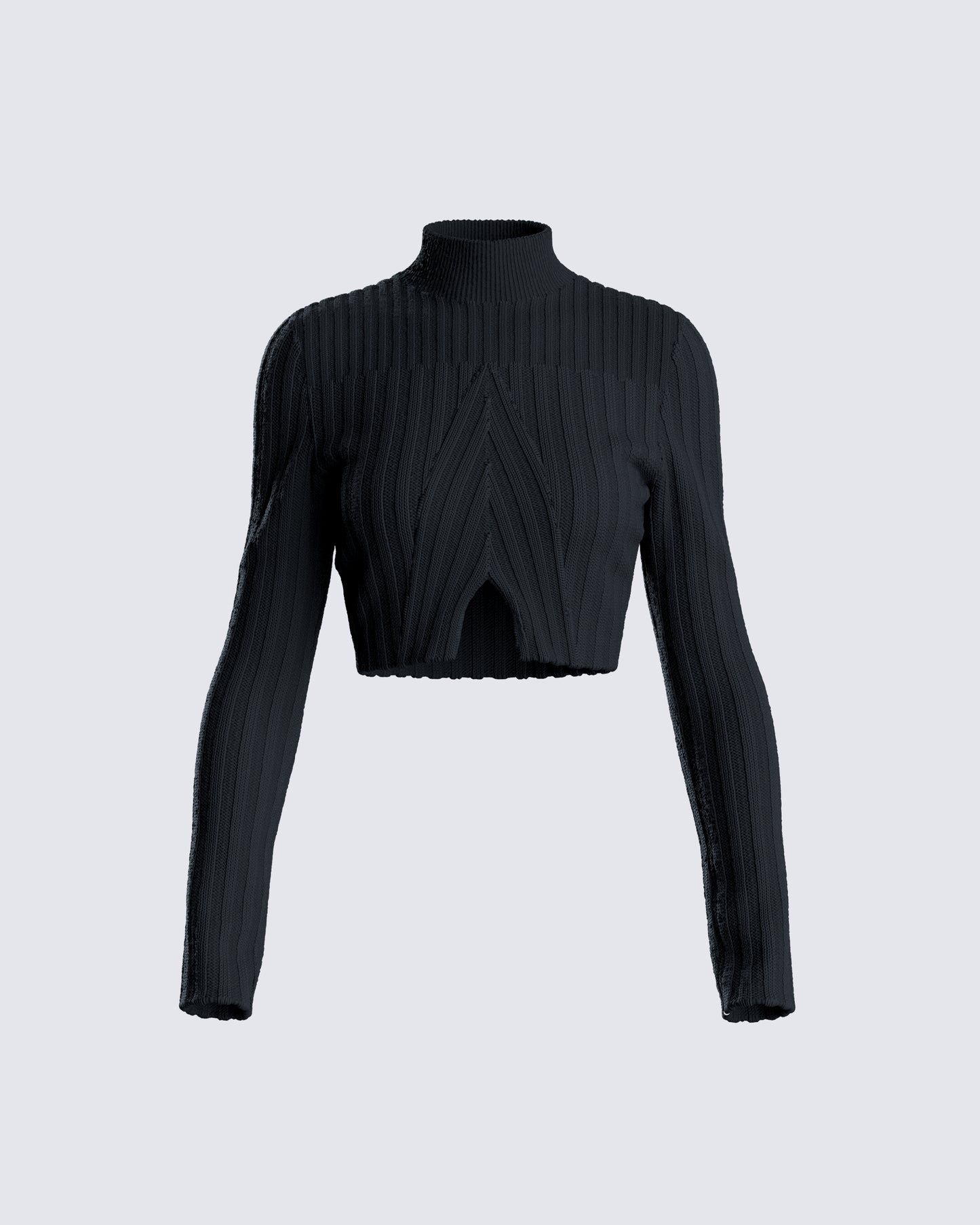 Travis Black Sweater Knit Top product front