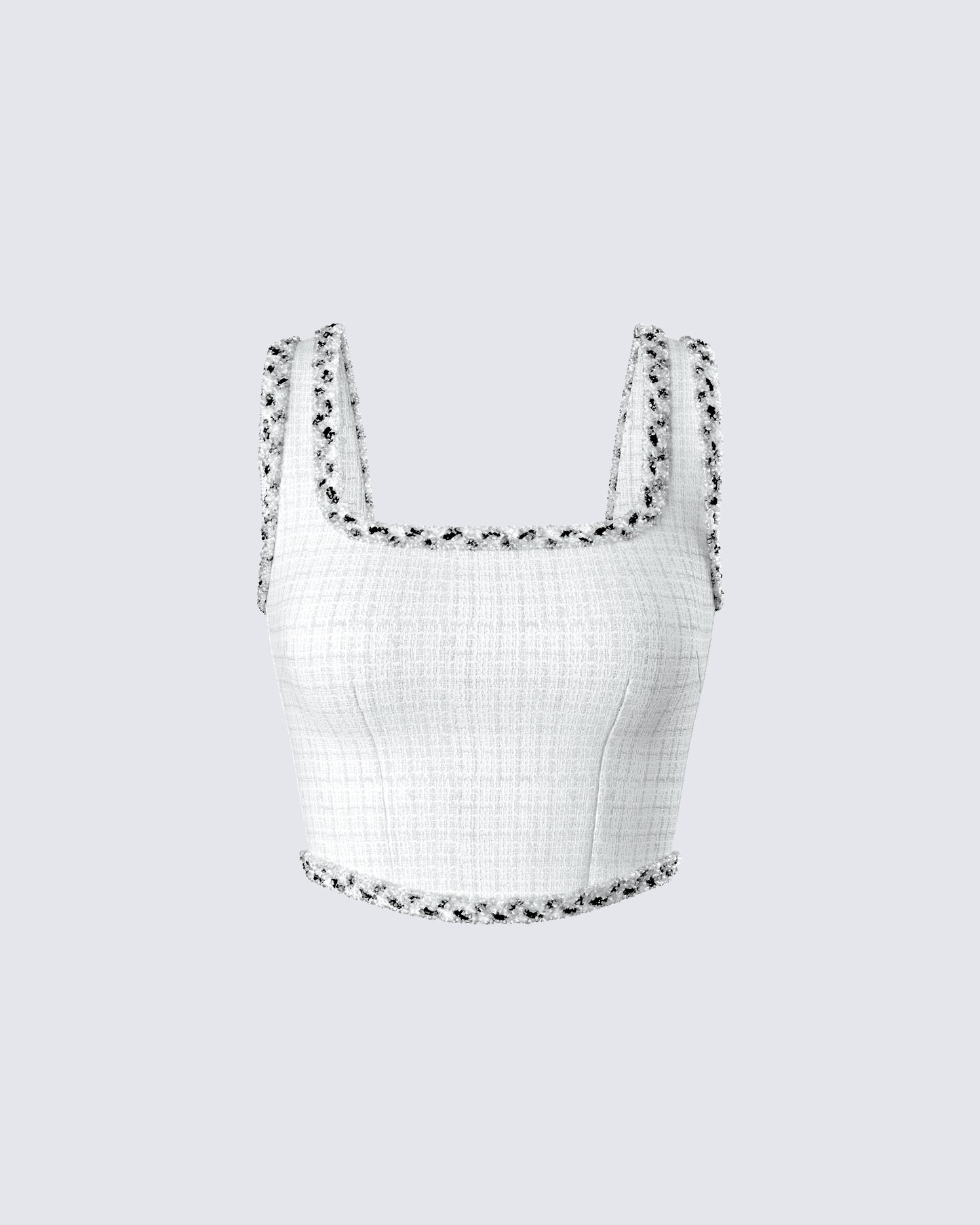 Anjali Ivory Tweed Bustier Top product front