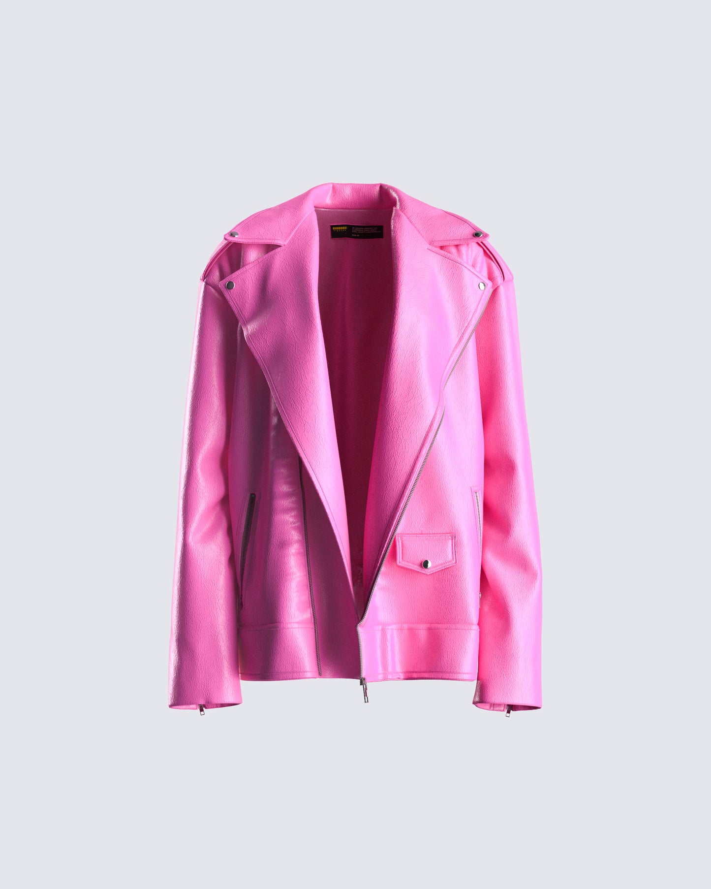 Ayse Pink Faux Leather Jacket product front
