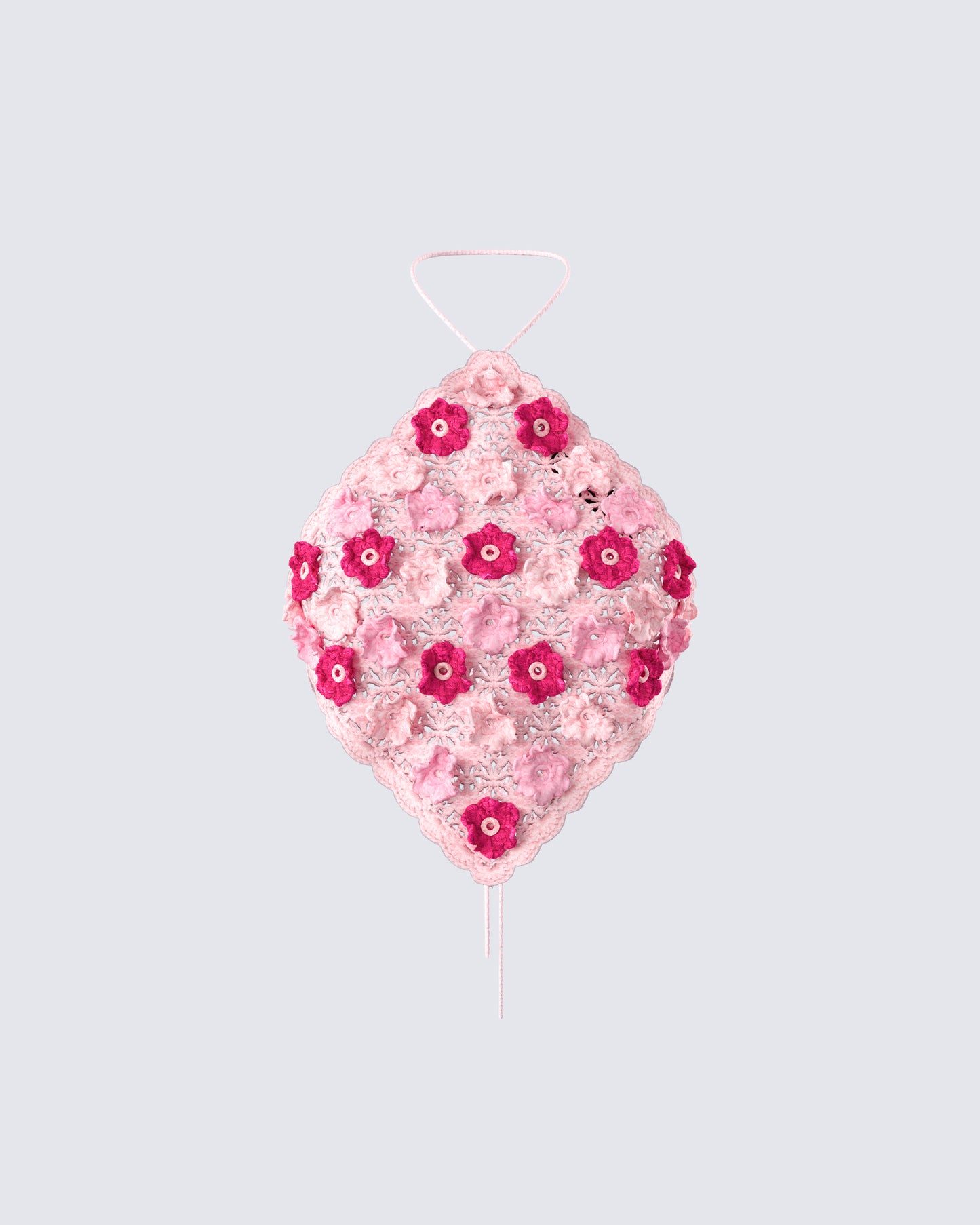 Aya Pink Floral Crochet Halter Top product front