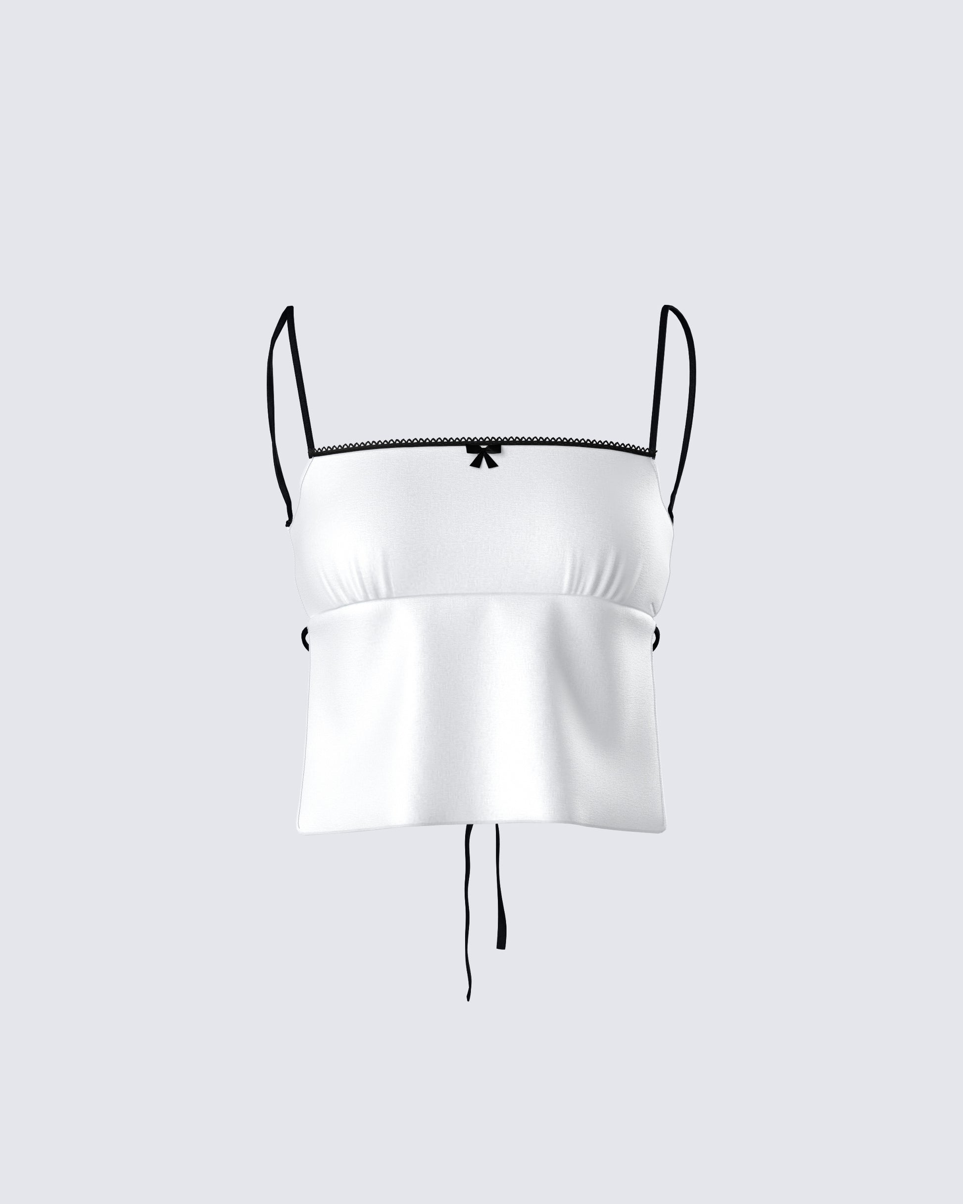 Georgia Ivory Satin Backless Top 3d product front