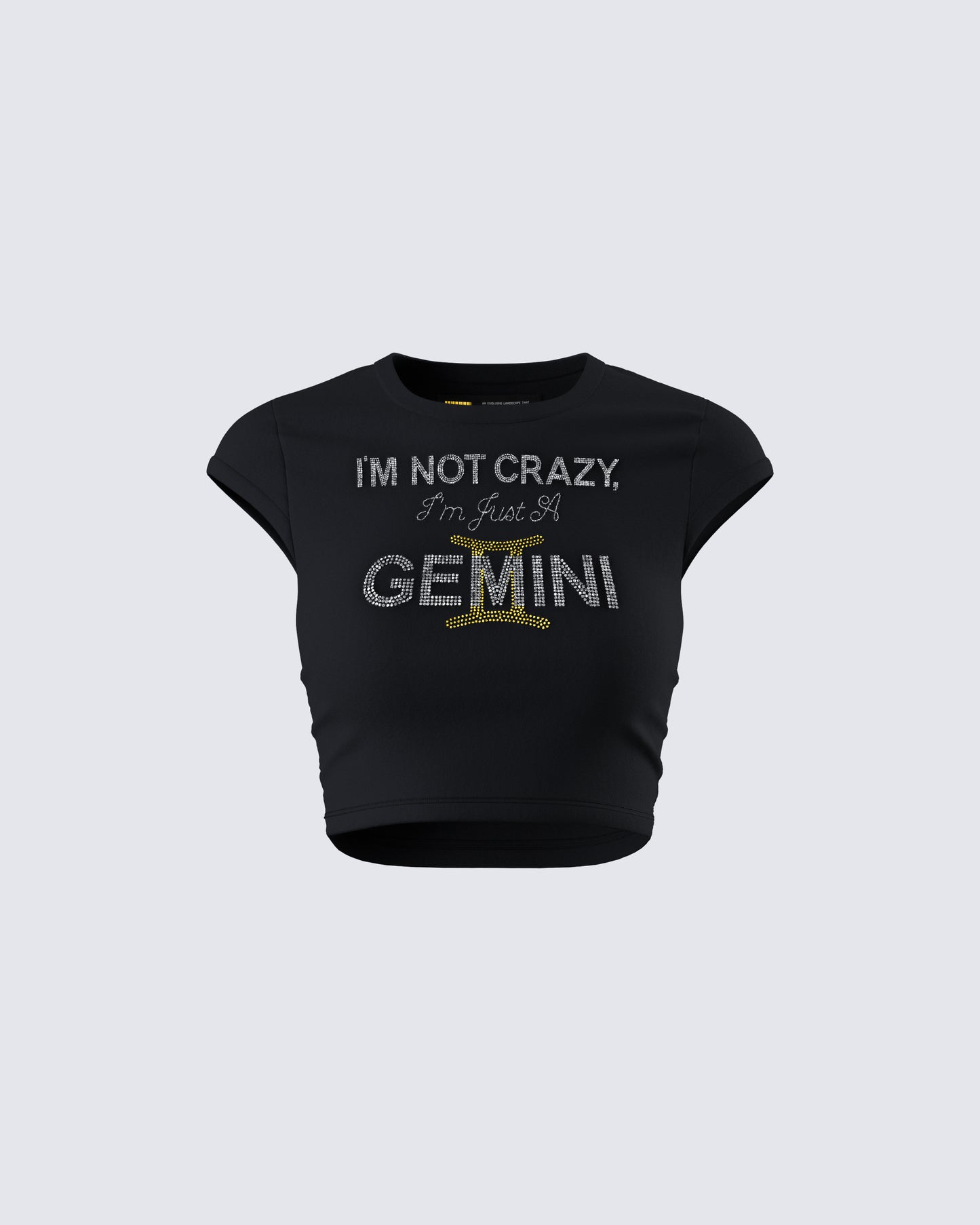 Julane Black Gemini Graphic Top 3d product front