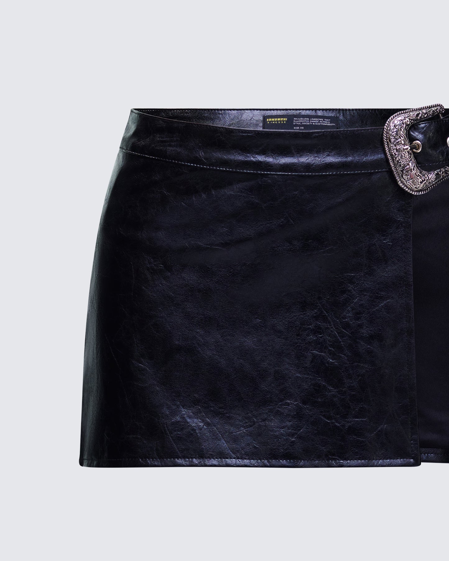 Fern Black Vegan Leather Mini Skirt