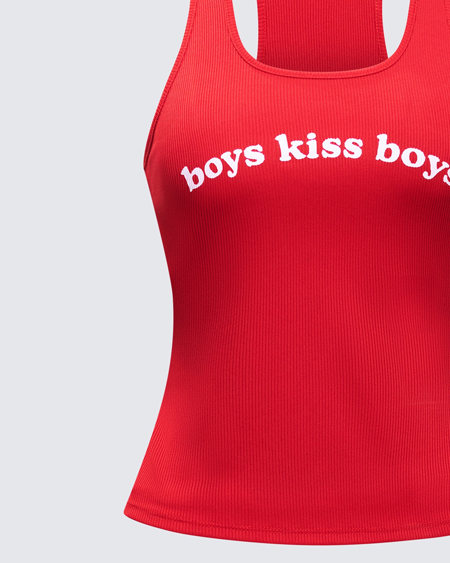 Noel Red Ribbed Slogan Tank