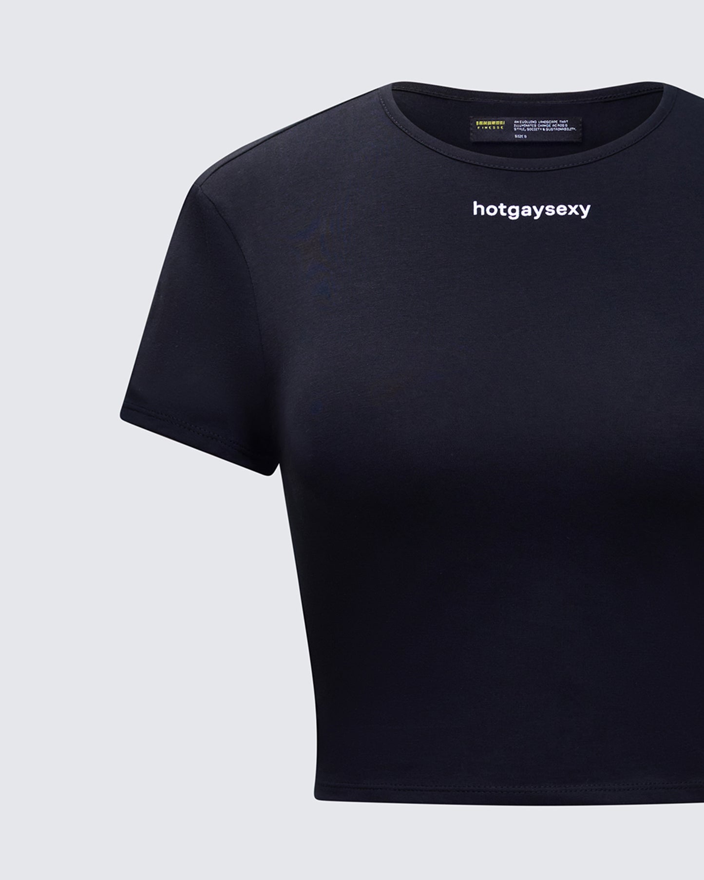 Swara Black Slogan Baby Tee