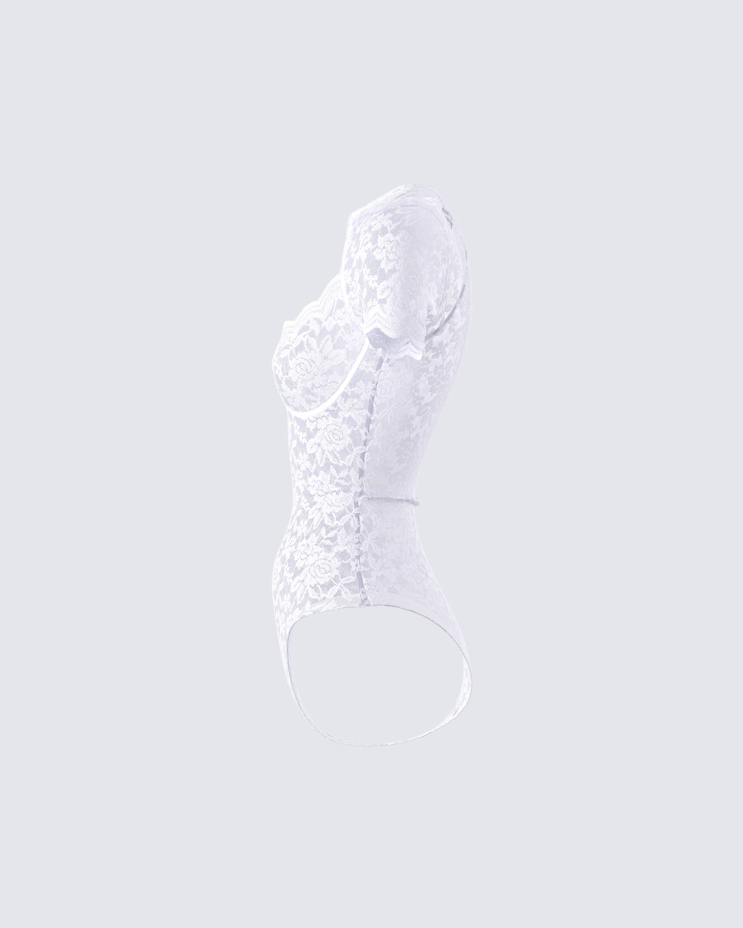 Romona White Lace Cut Out Bodysuit