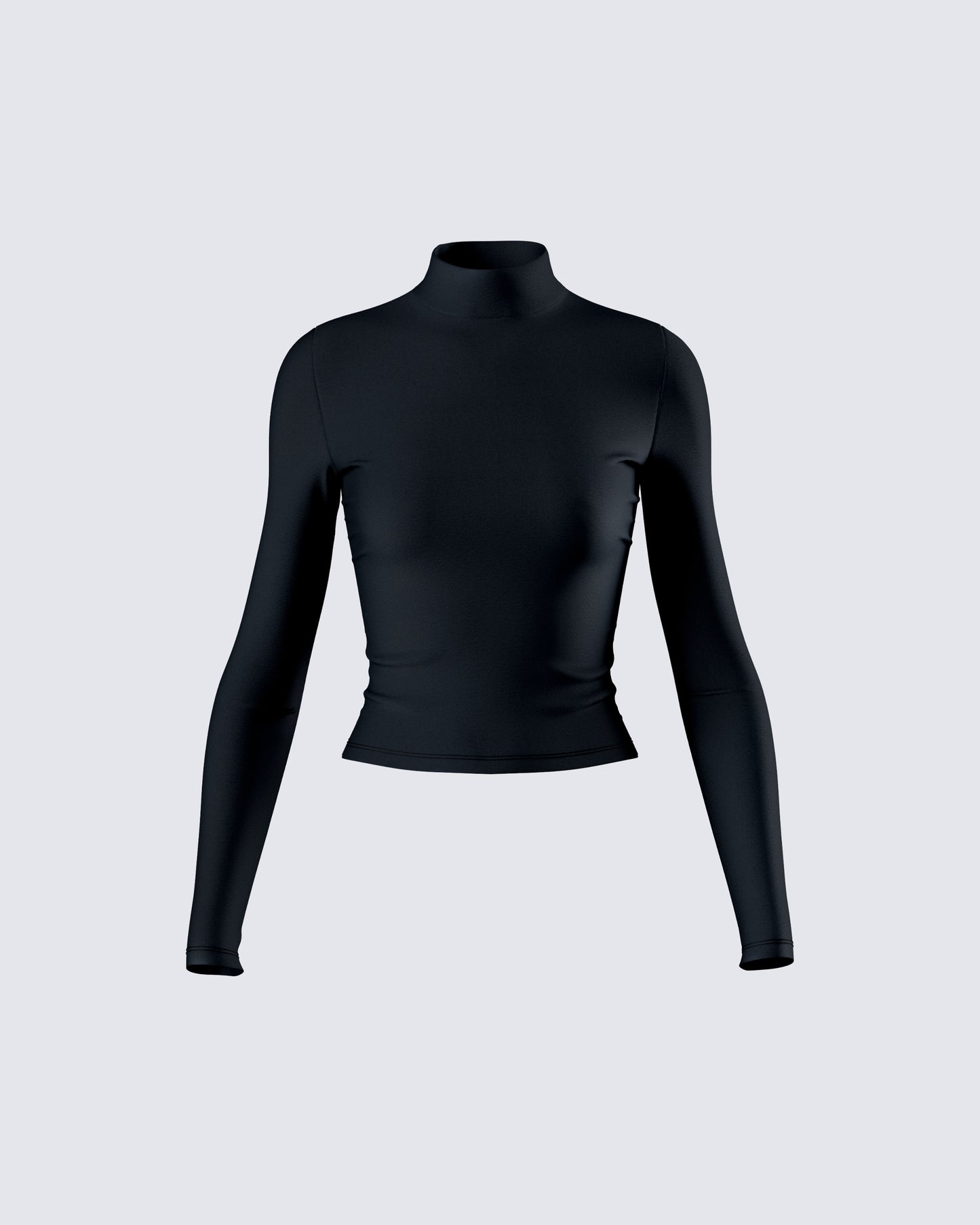 Tana Black Mockneck Top 3d product front