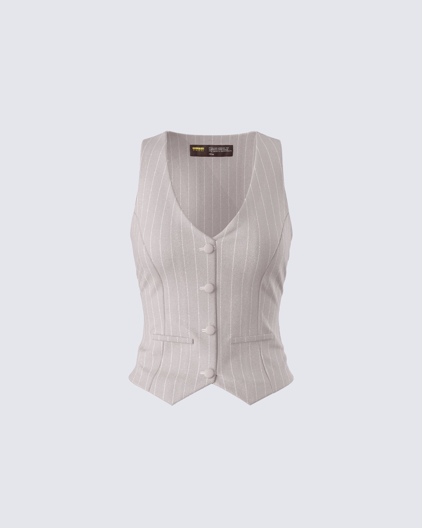 Jaelyn Beige Pinstripe Vest product front