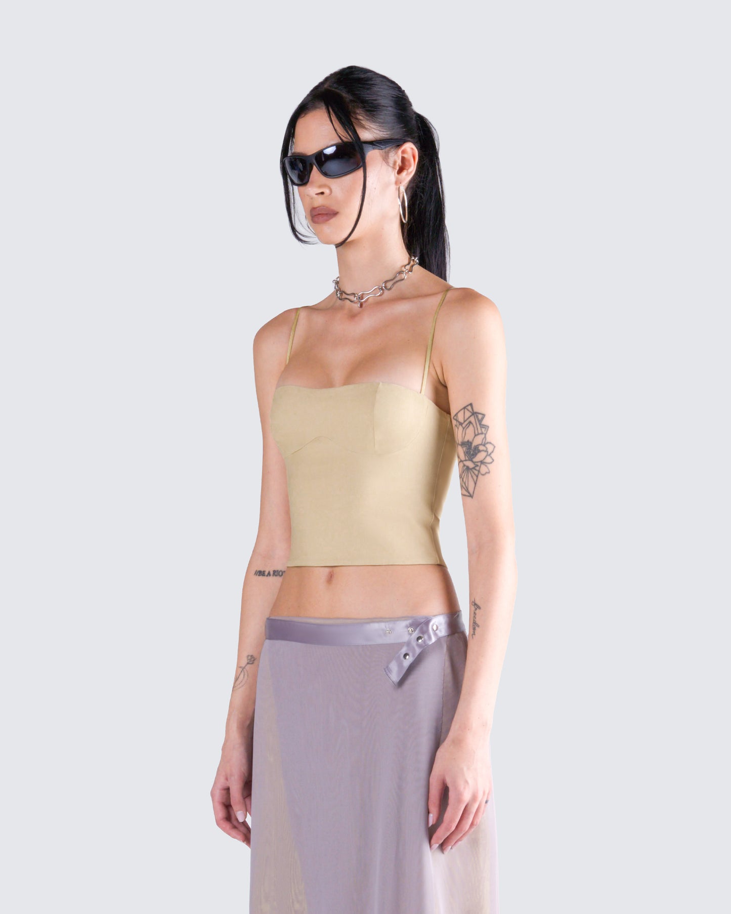 Amberly Beige Corset Top