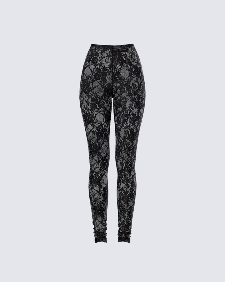 Miriam Black Lace Fitted Legging product front