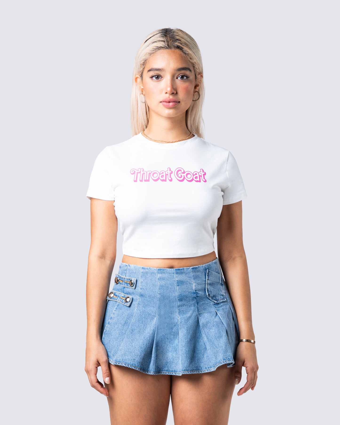 Kim White Jersey Graphic Top model front