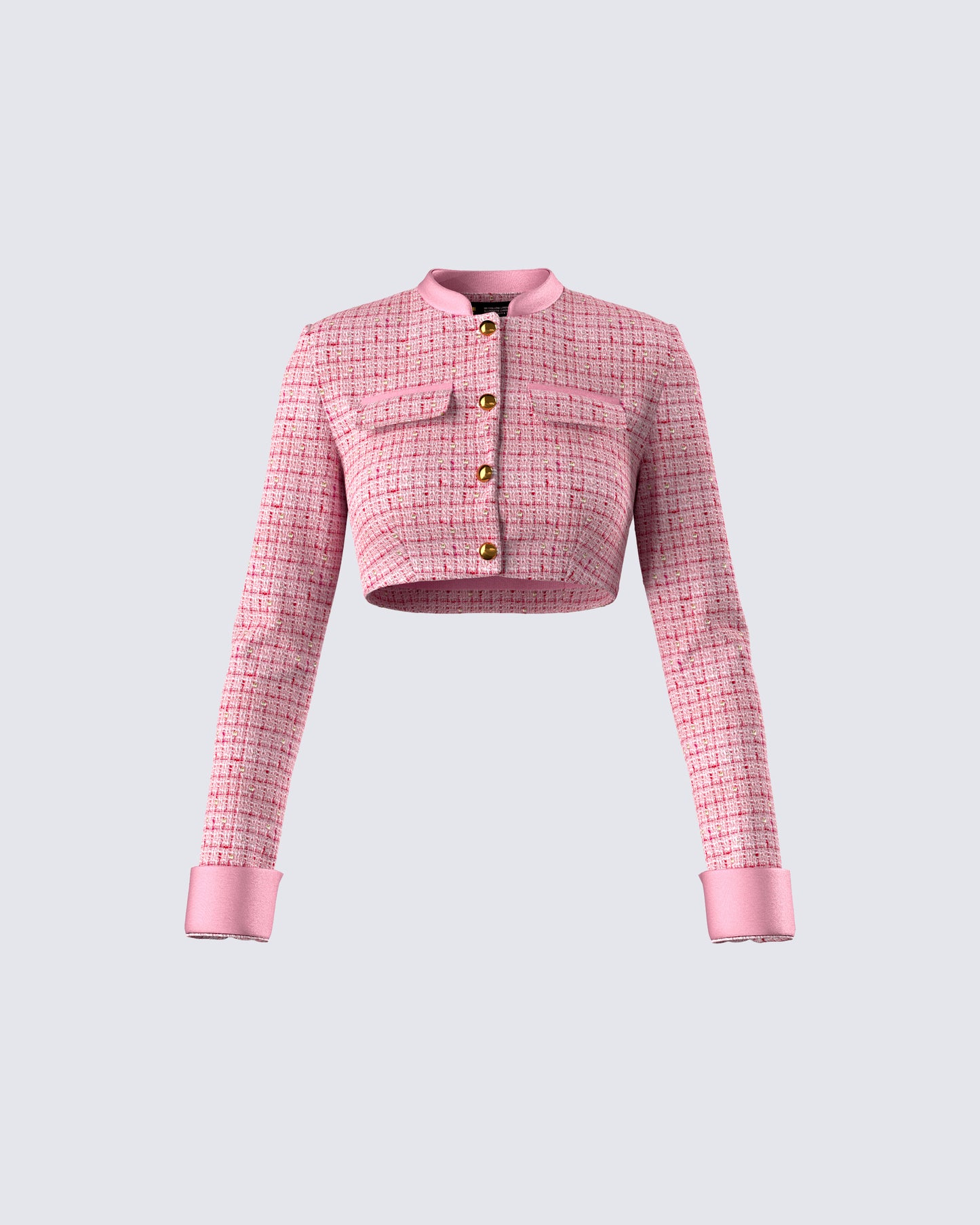 Pippa Pink Tweed Cropped Jacket product front