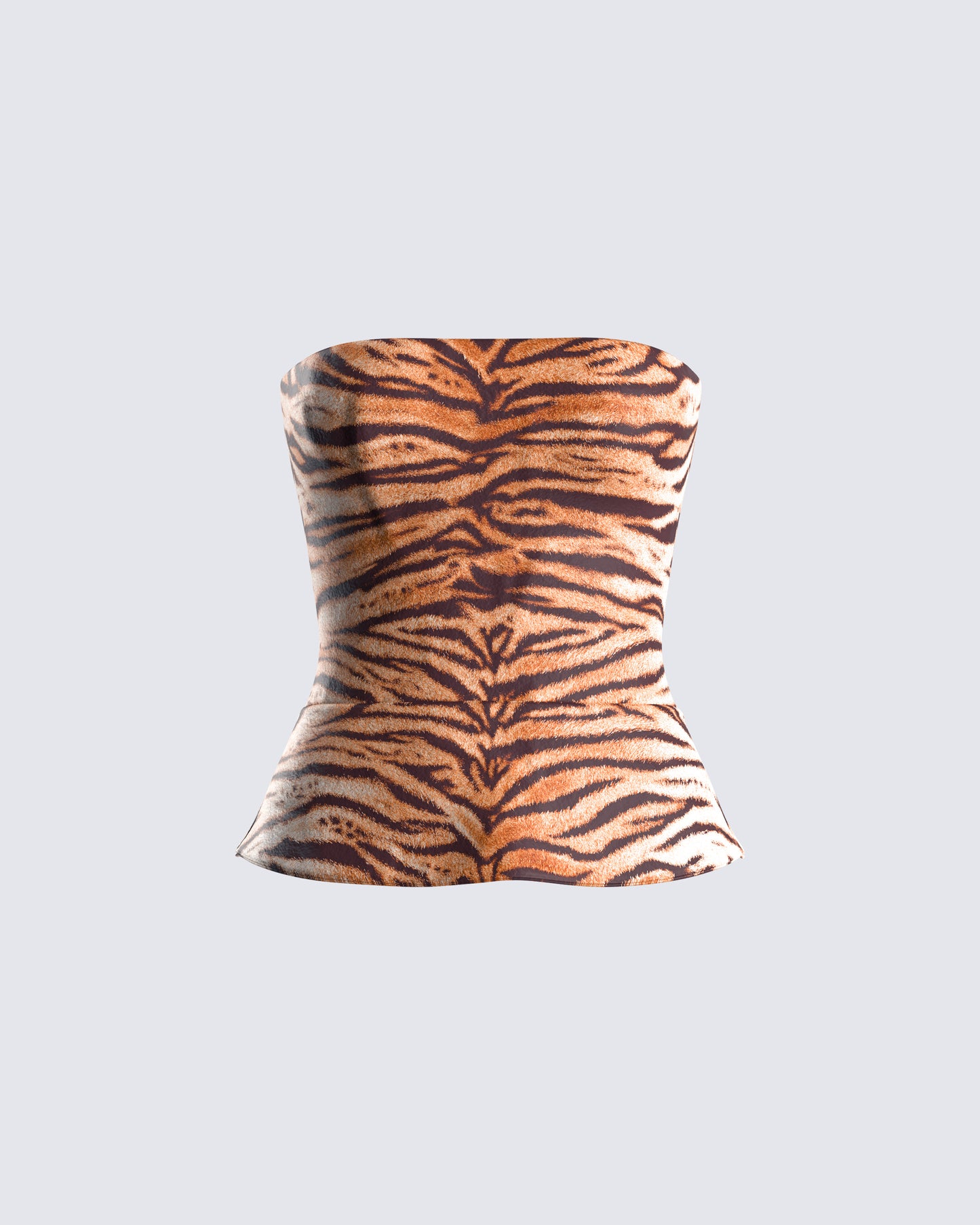 Juliana Brown Tiger Print Top 3d product front