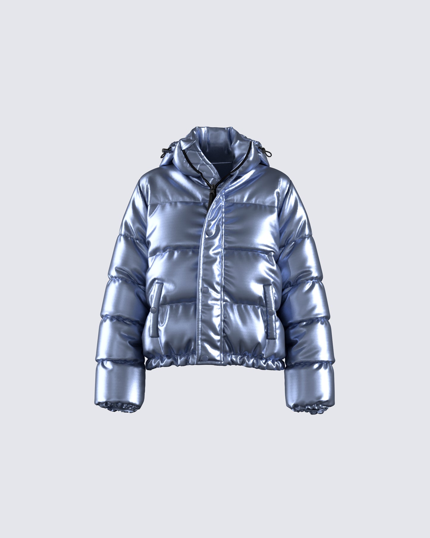 Azalea Blue Metallic Puffer Jacket product front