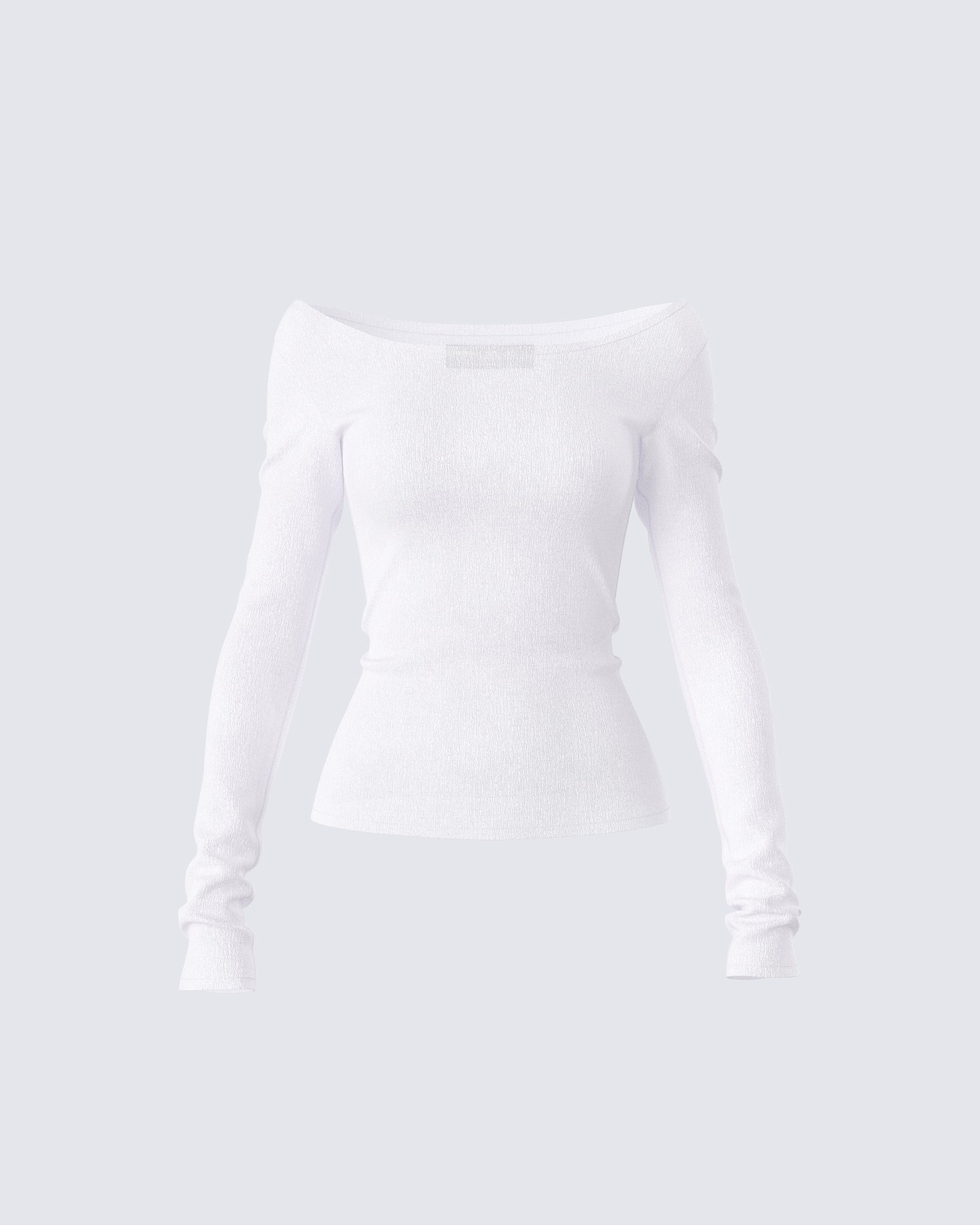 Leslie White Off Shoulder Top product front