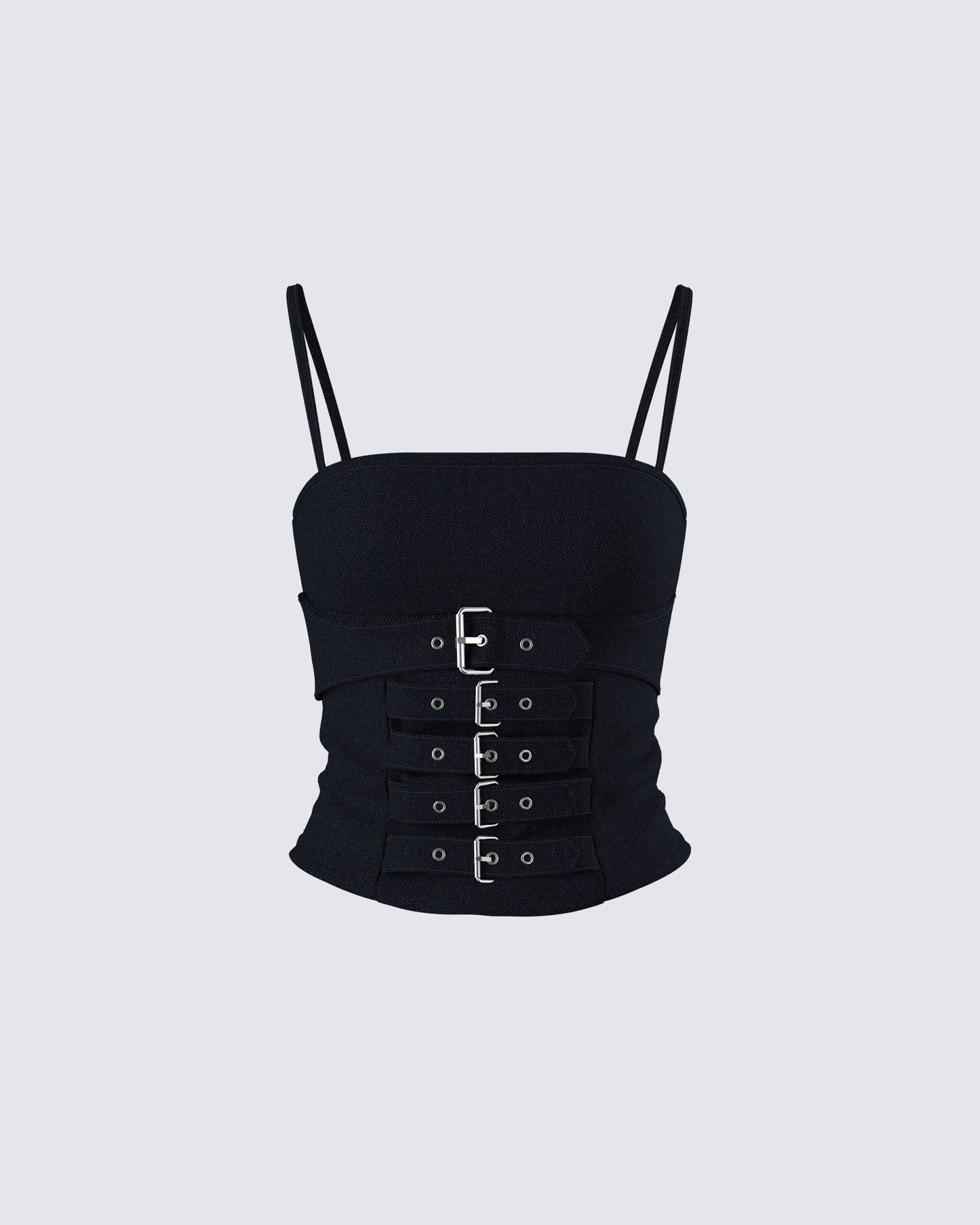 Serenity Black Denim Buckle Top
product front