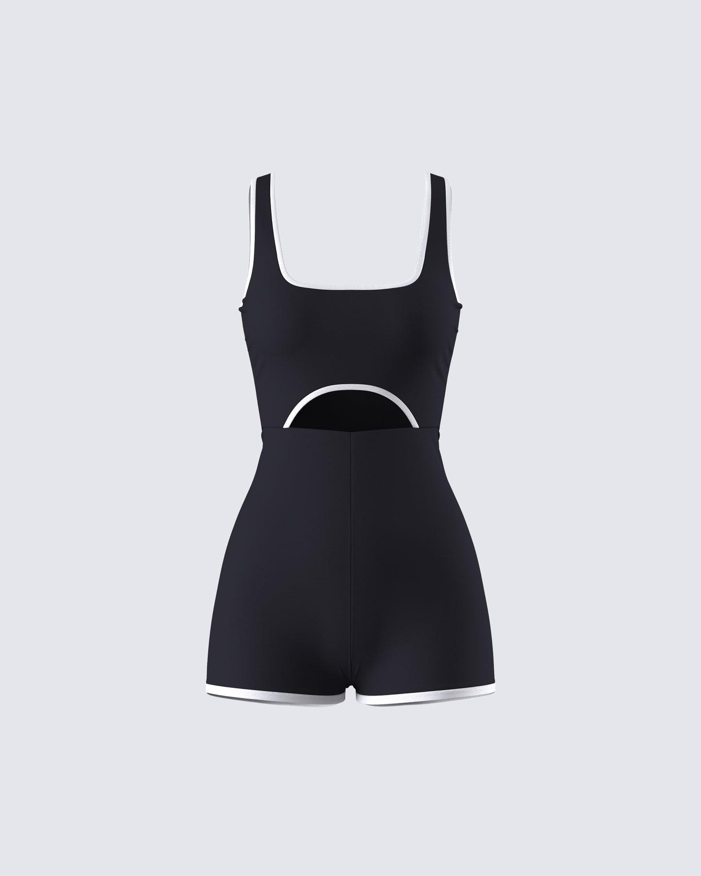 Kaede Black Contrast Binding Onesie product front