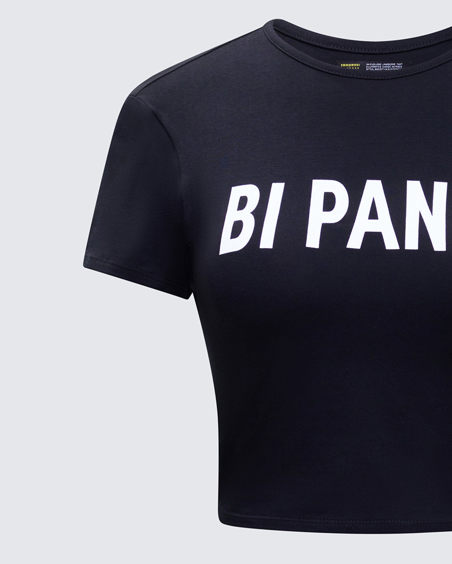 Meera Black Slogan Baby Tee