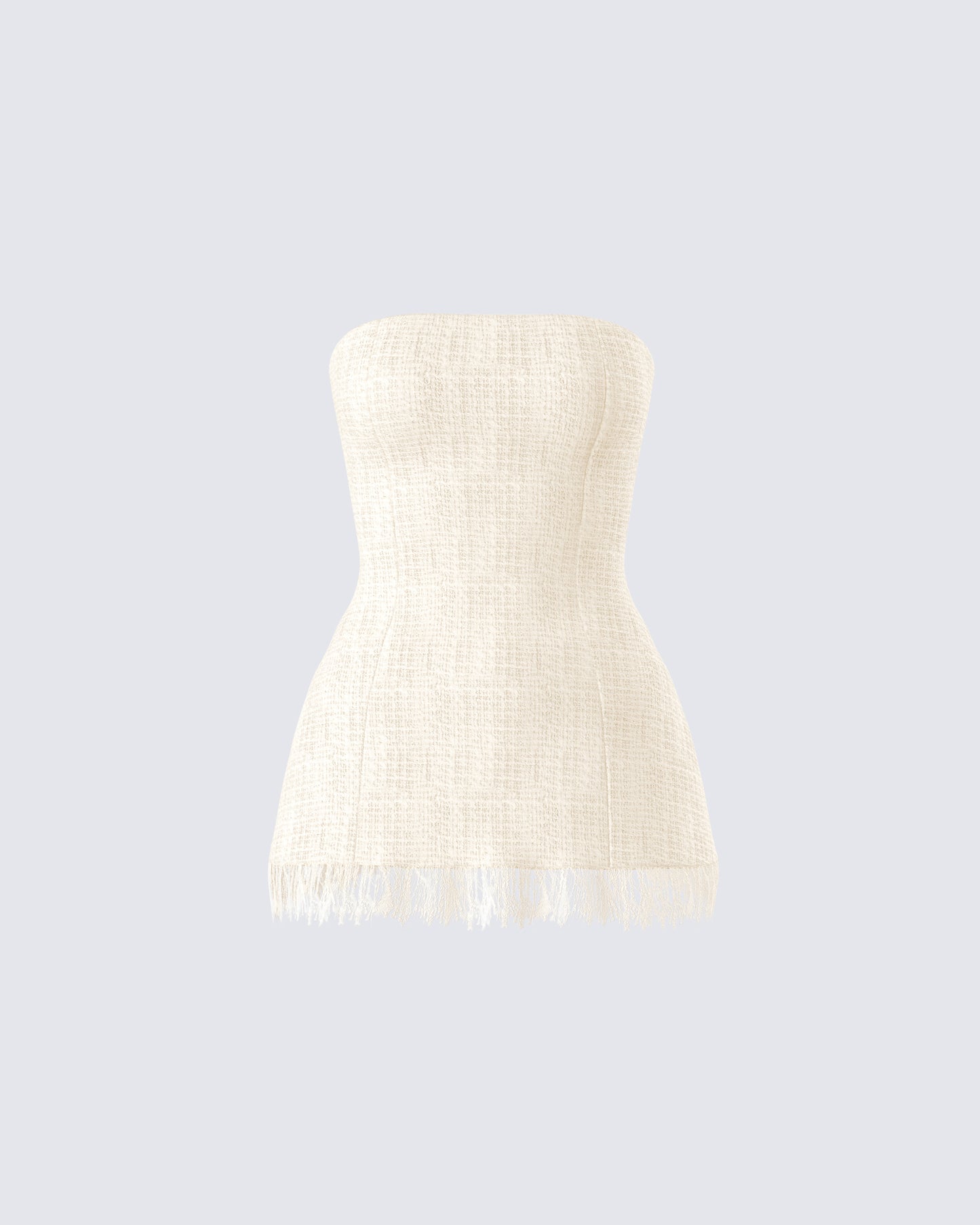 Havanah Ivory Tweed Strapless Top product front