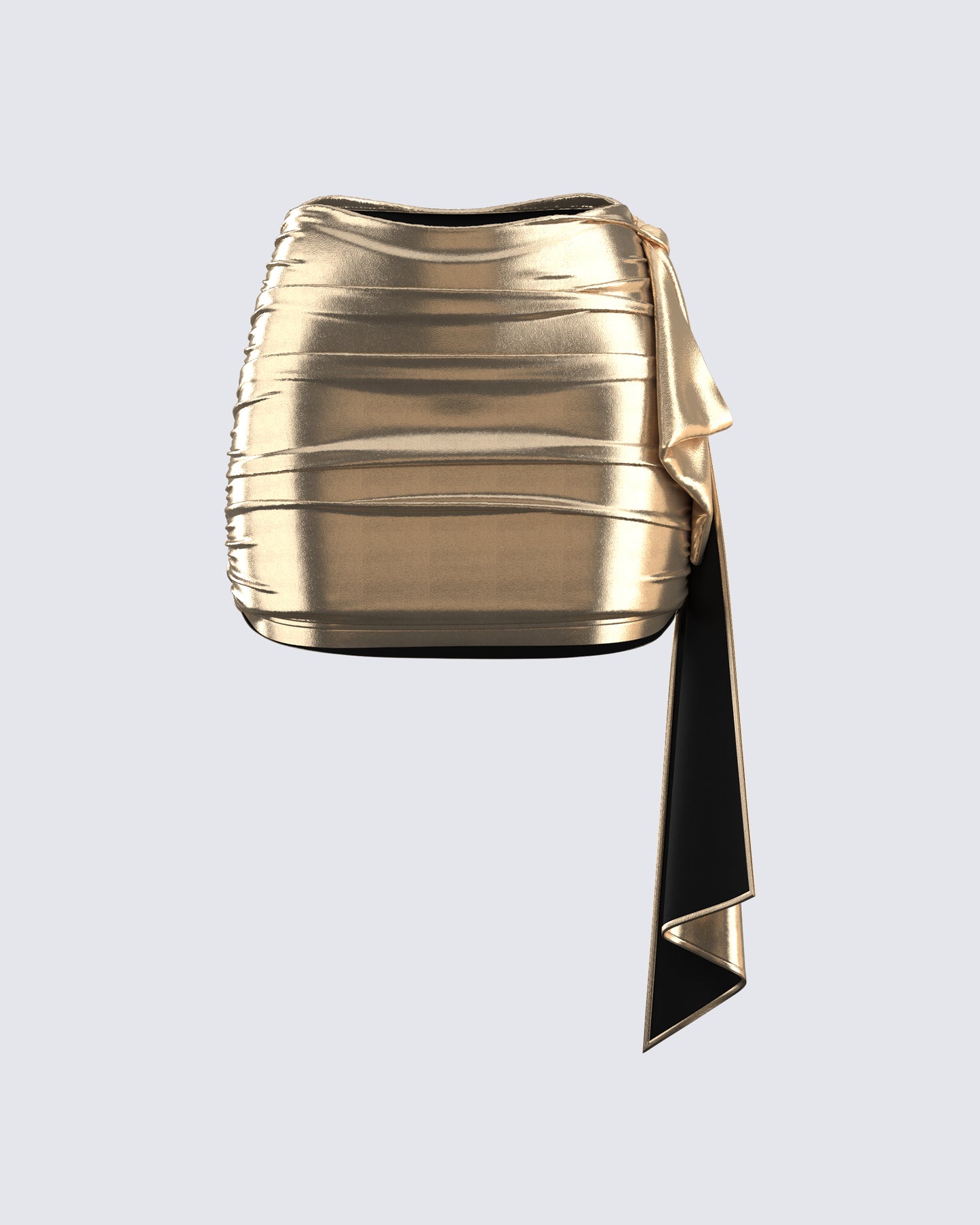 Bianca Metallic Gold Drape Skirt 3d product front