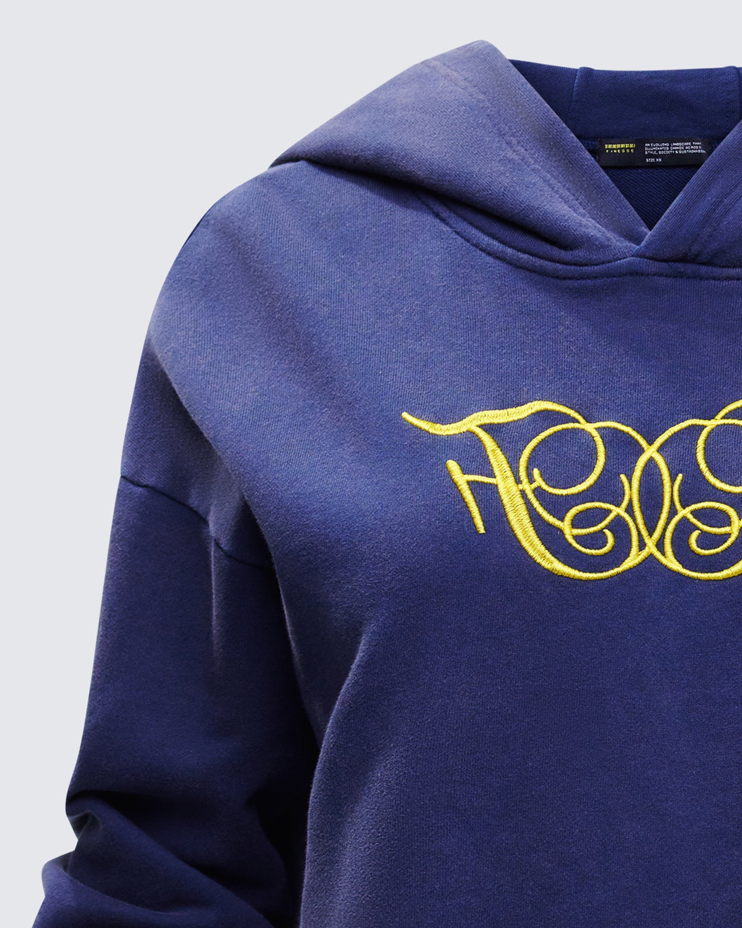 Kamilah Blue Acid Wash Hooded Sweater