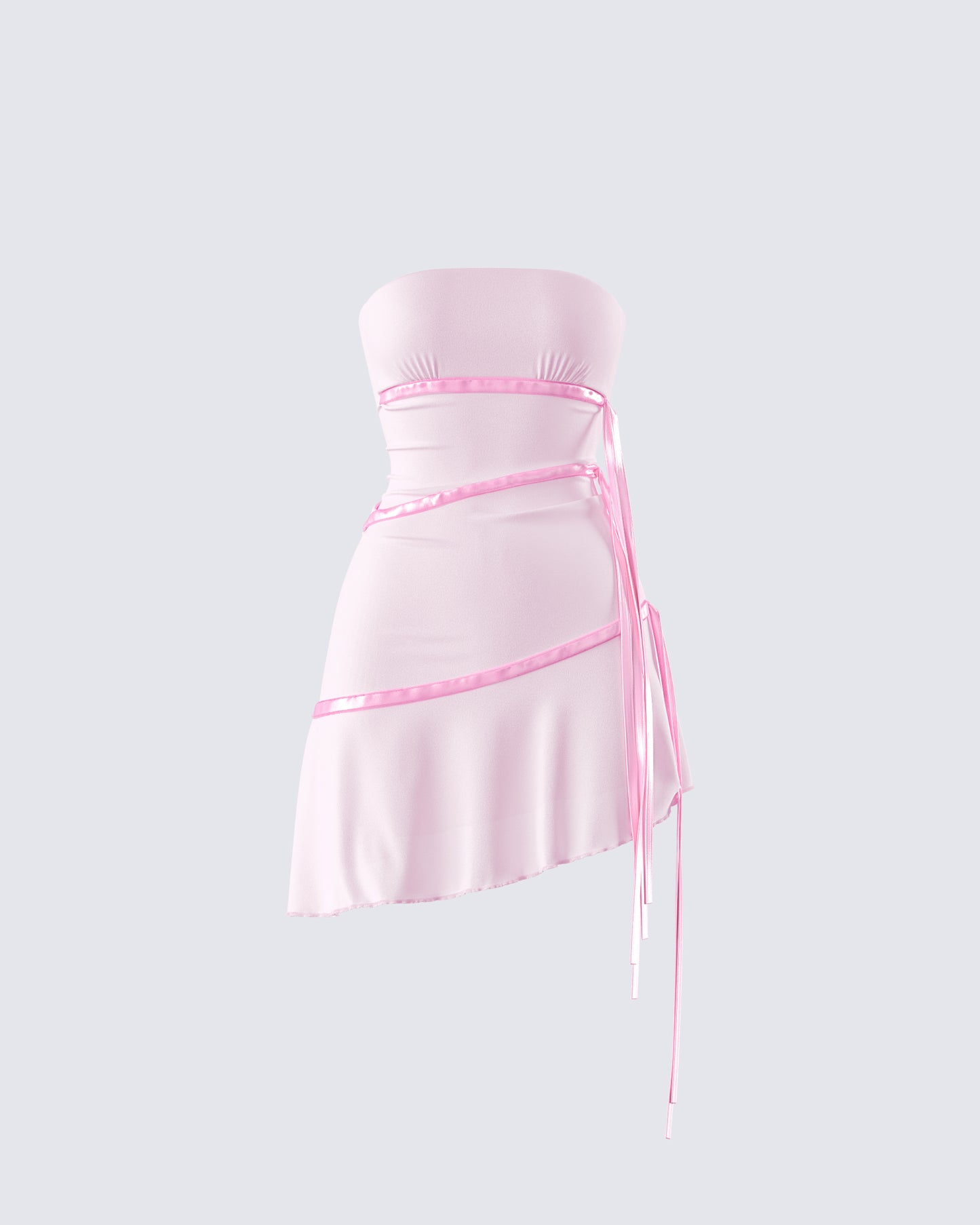 Ilona Pink Jersey Satin Tie Top 3d product front