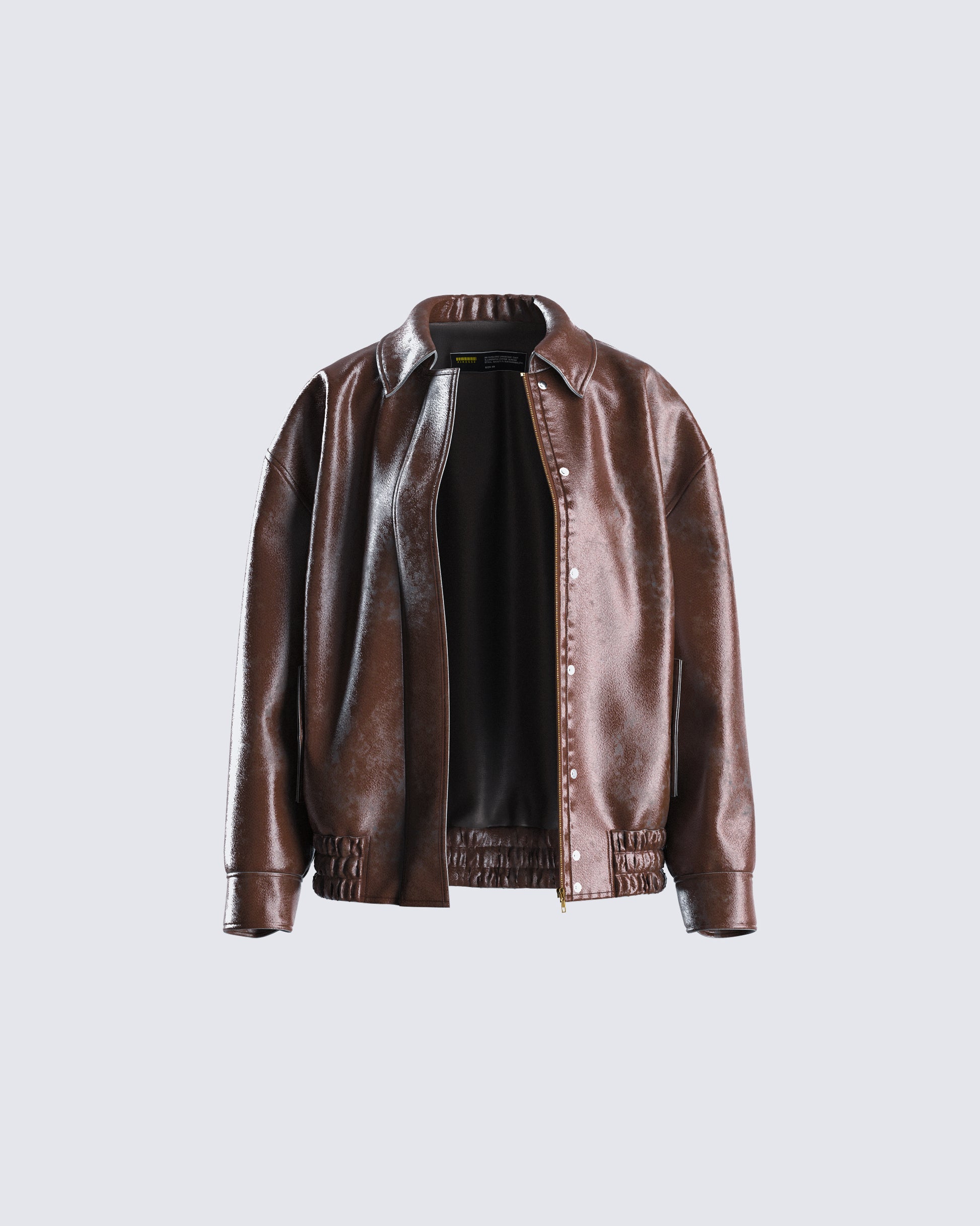 Maven Brown Vegan Leather Jacket product front