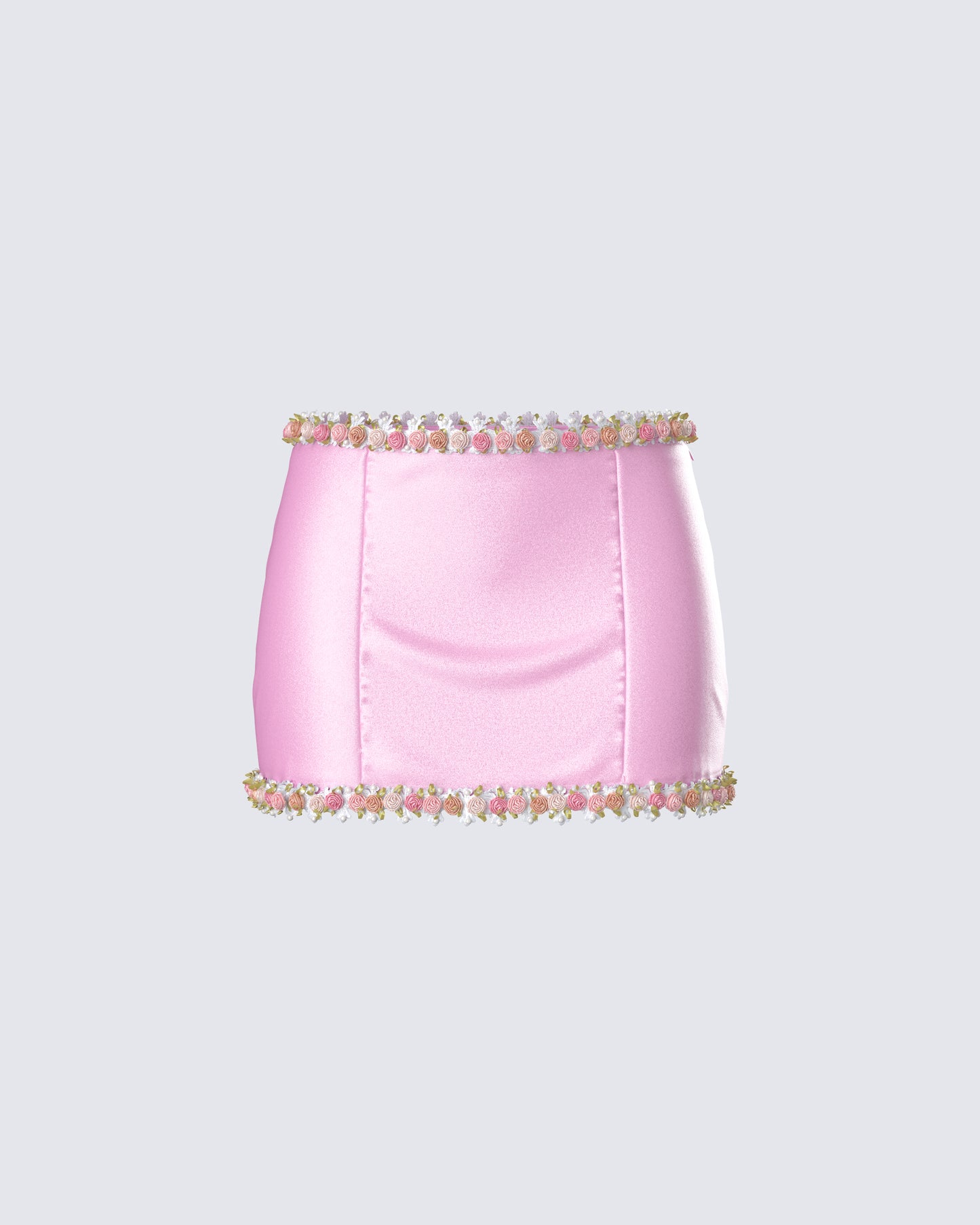 Nori Pink Floral Micro Mini Skirt 3d product front