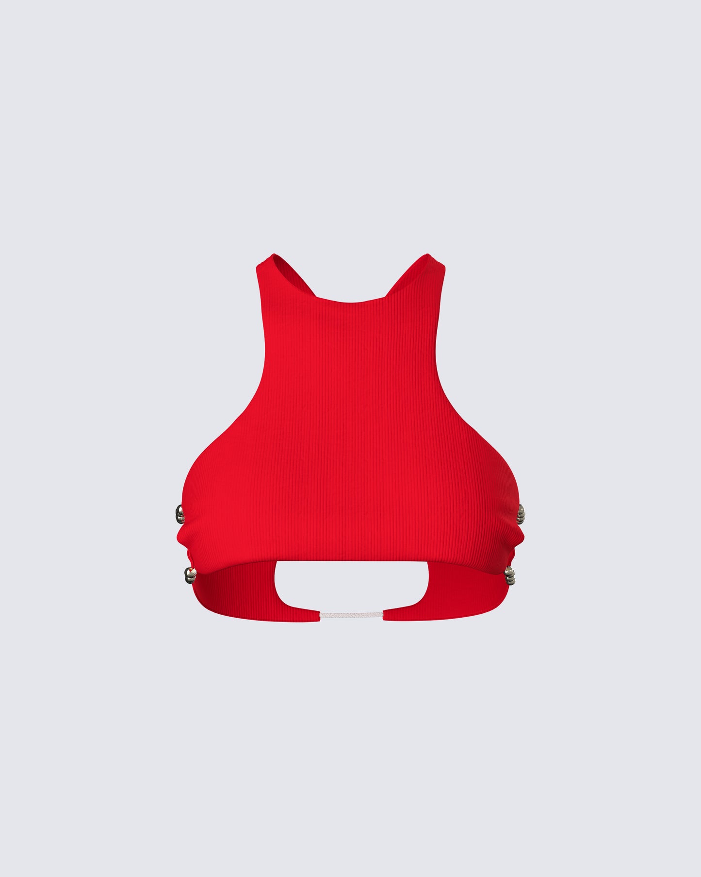 Jordy Red Rib Cropped Racer Top product front