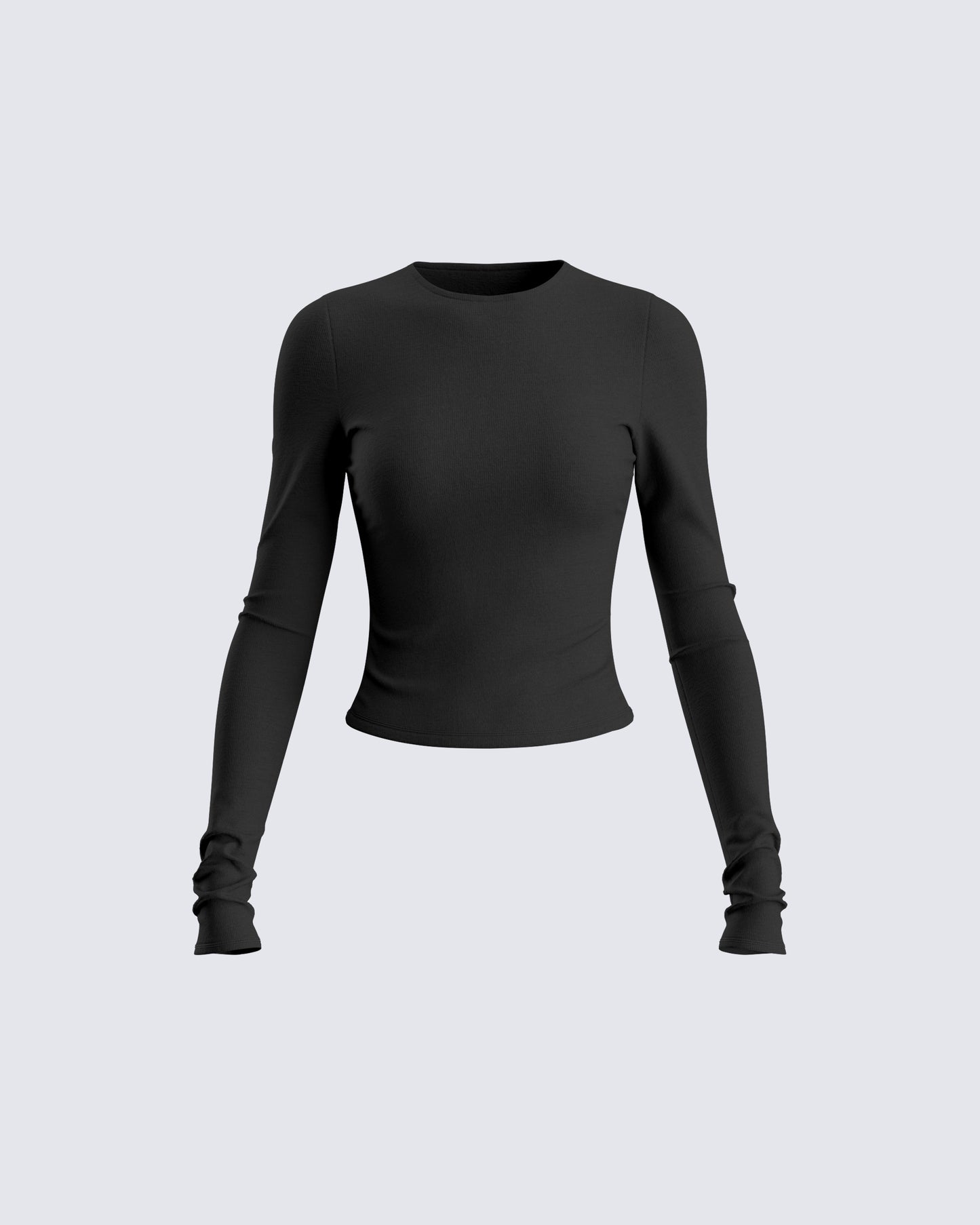Vivi Black Jersey Long Sleeve Top 3d product front