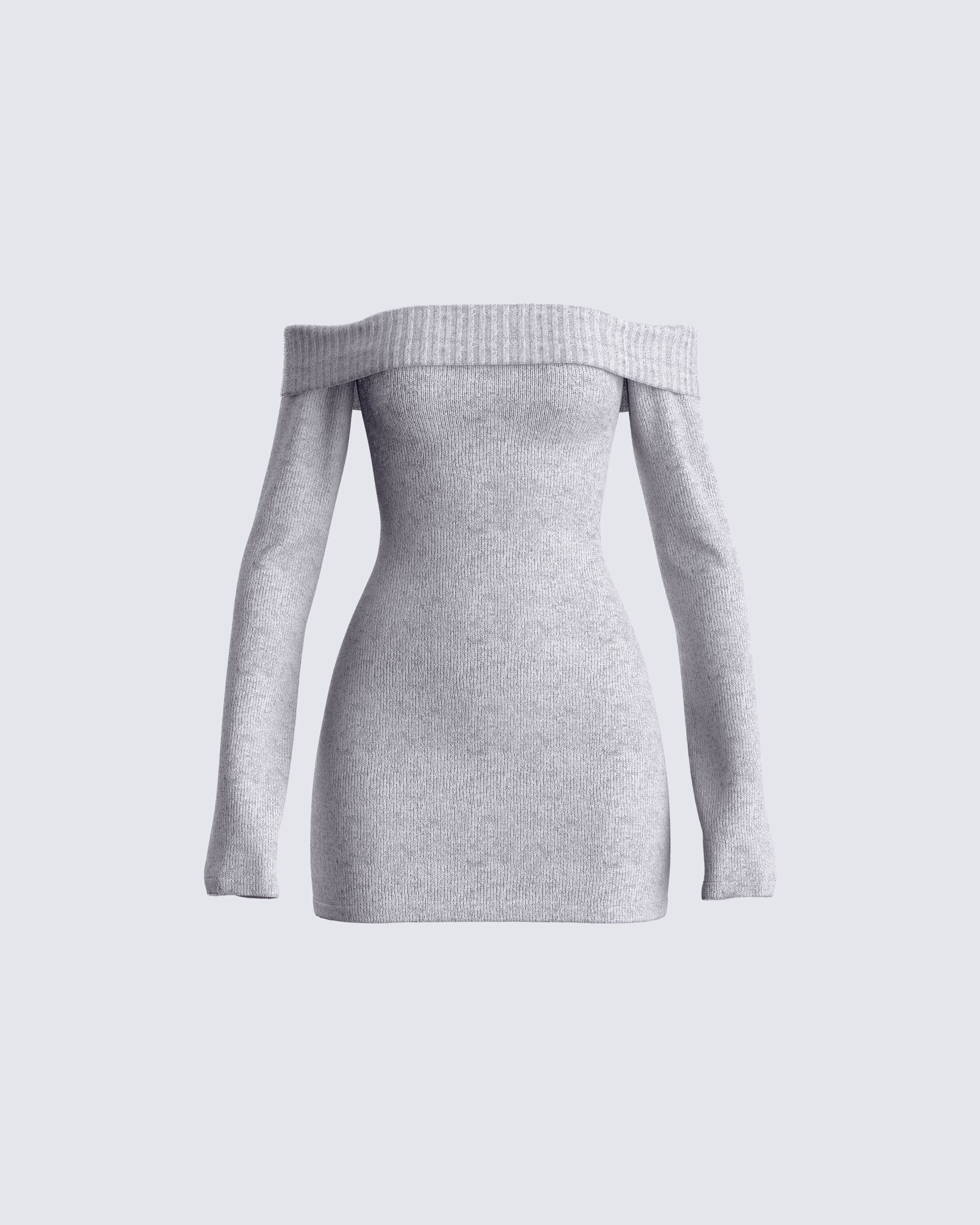 Abeni Grey Sweater Mini Dress 3d product front