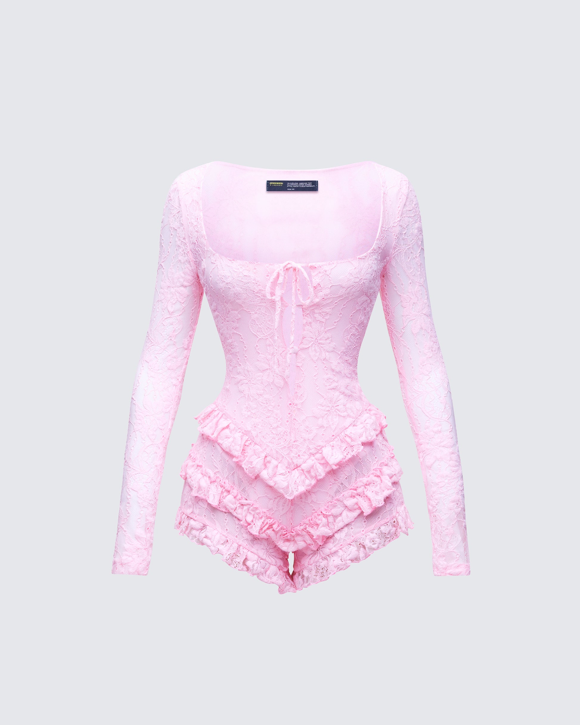 Oceane Pink Ruffle Edge Romper product front