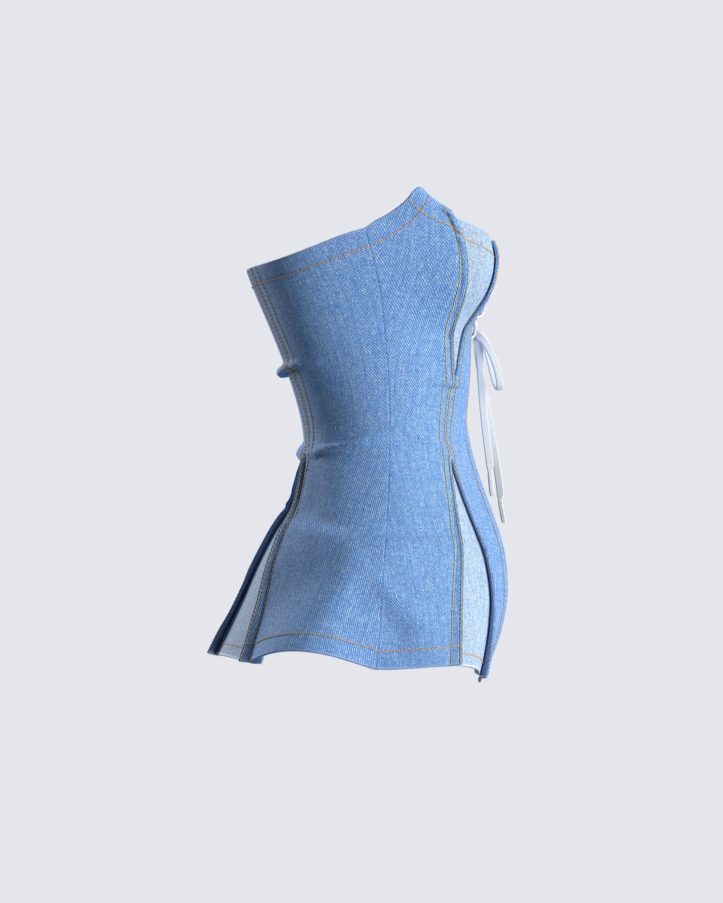 Liori Strapless Blue Denim Top