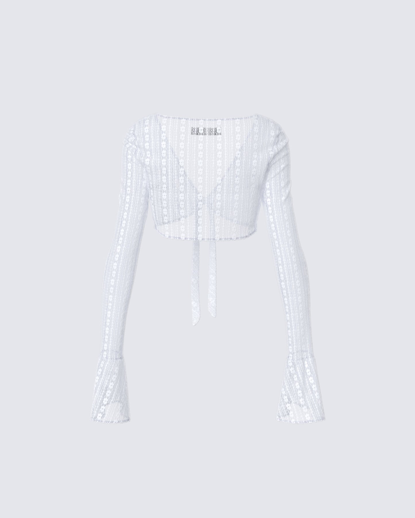 Ursuline White Lace Flare Sleeved Bolero