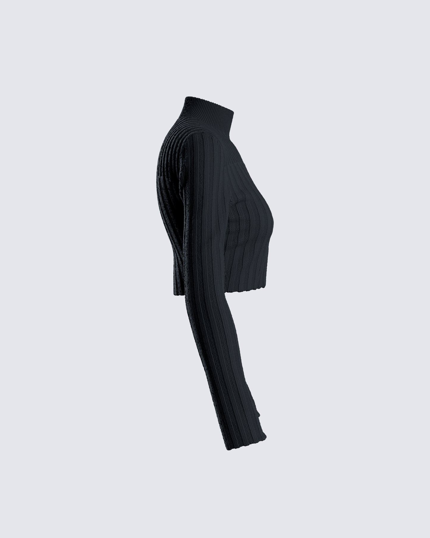 Travis Black Sweater Knit Top