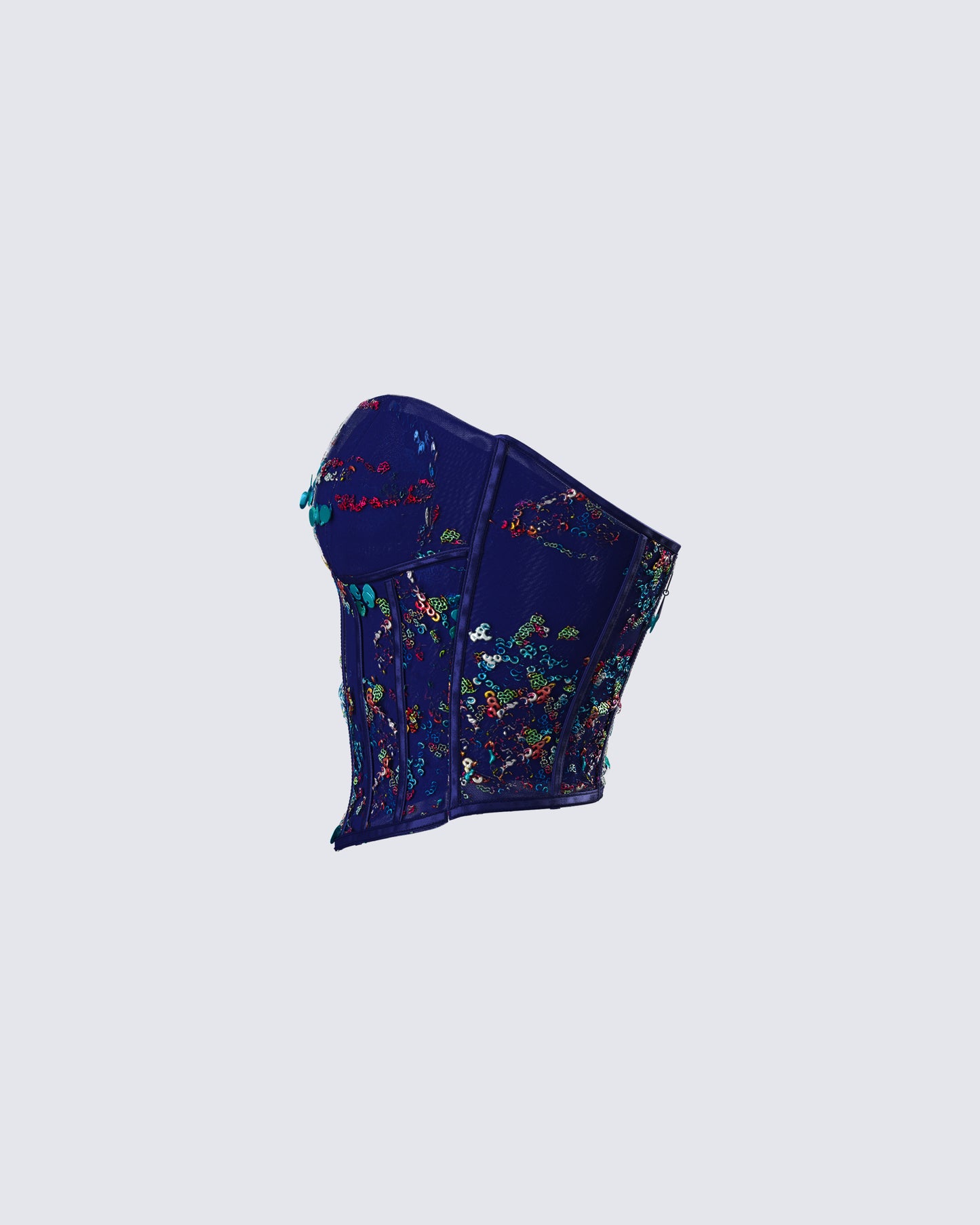 Jadira Blue Sequin Corset Top