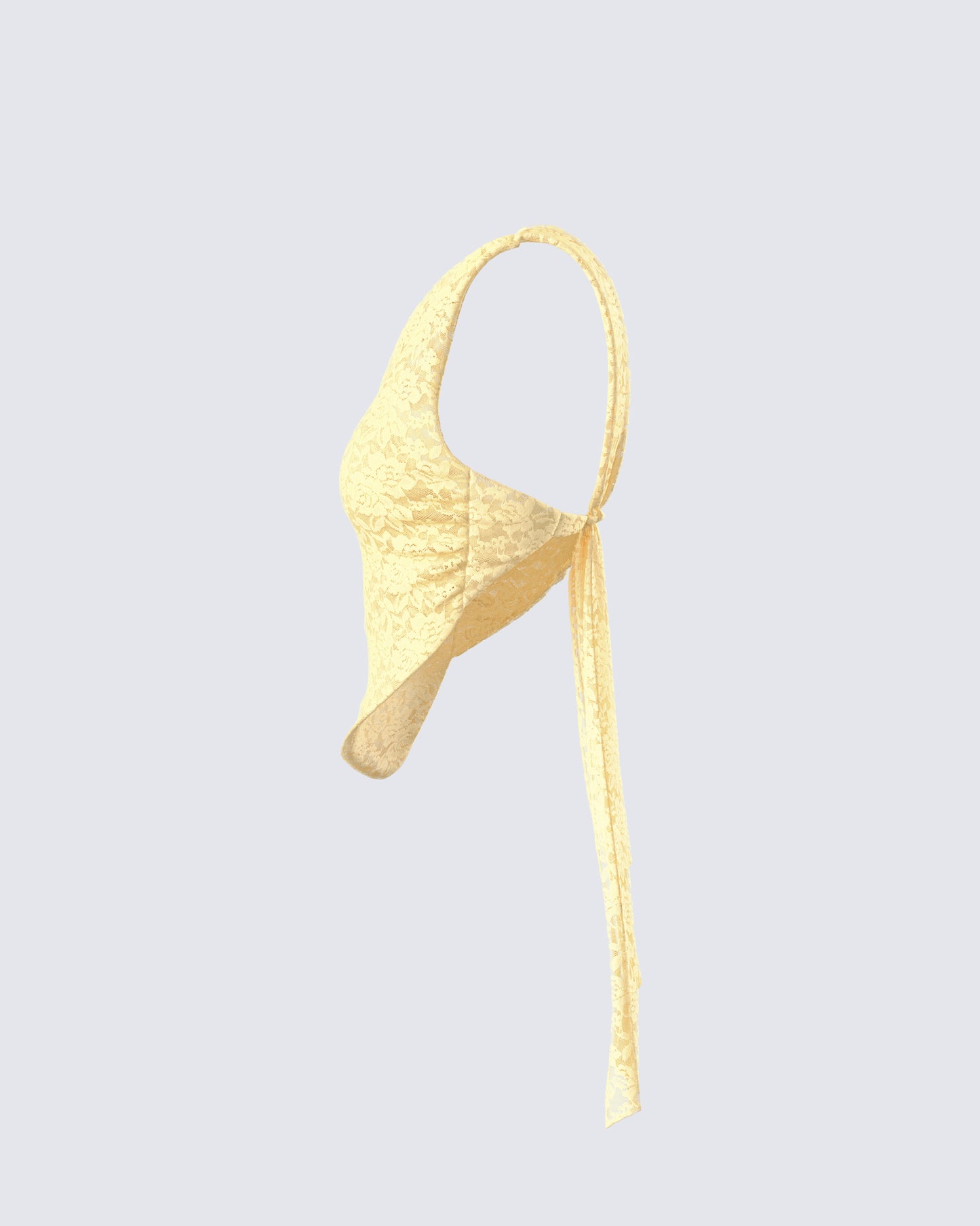 Rasima Yellow Lace Asymmetrical Top