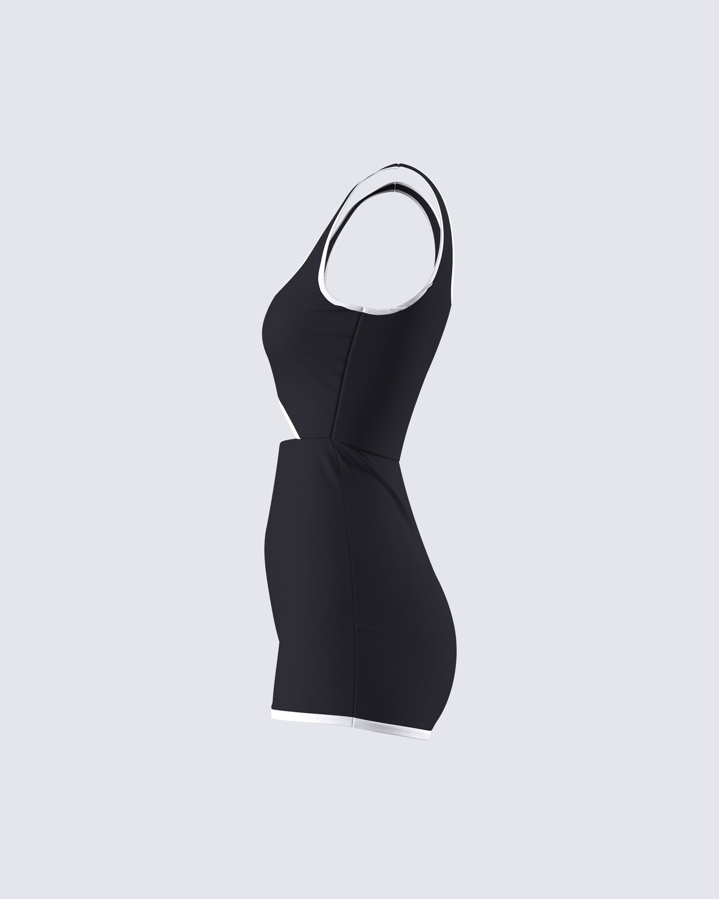 Kaede Black Contrast Binding Onesie