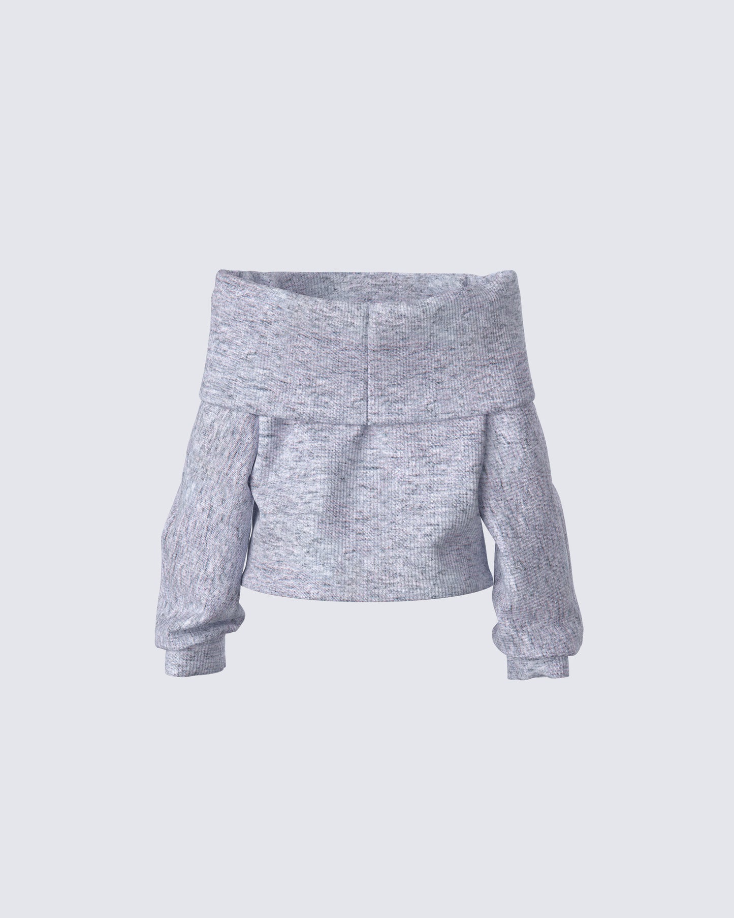 Nesa Grey Off Shoulder Sweater Top