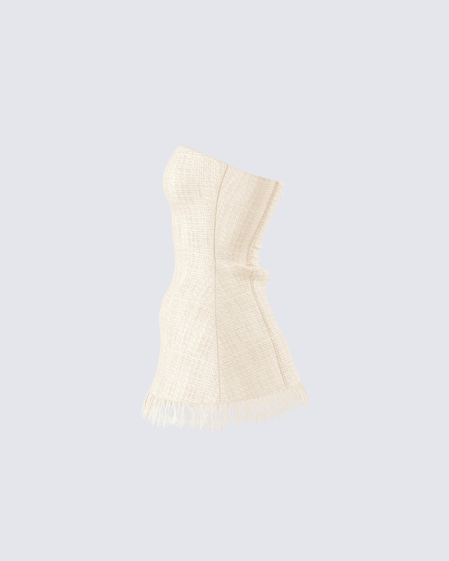 Havanah Ivory Tweed Strapless Top